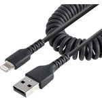 StarTech.com 1m (3ft) USB to Lightning Cable, MFi Certified, Coiled iPhone Charger Cable, Black, Durable TPE Jacket Aramid Fiber - Soundz Store AUSTRALIA