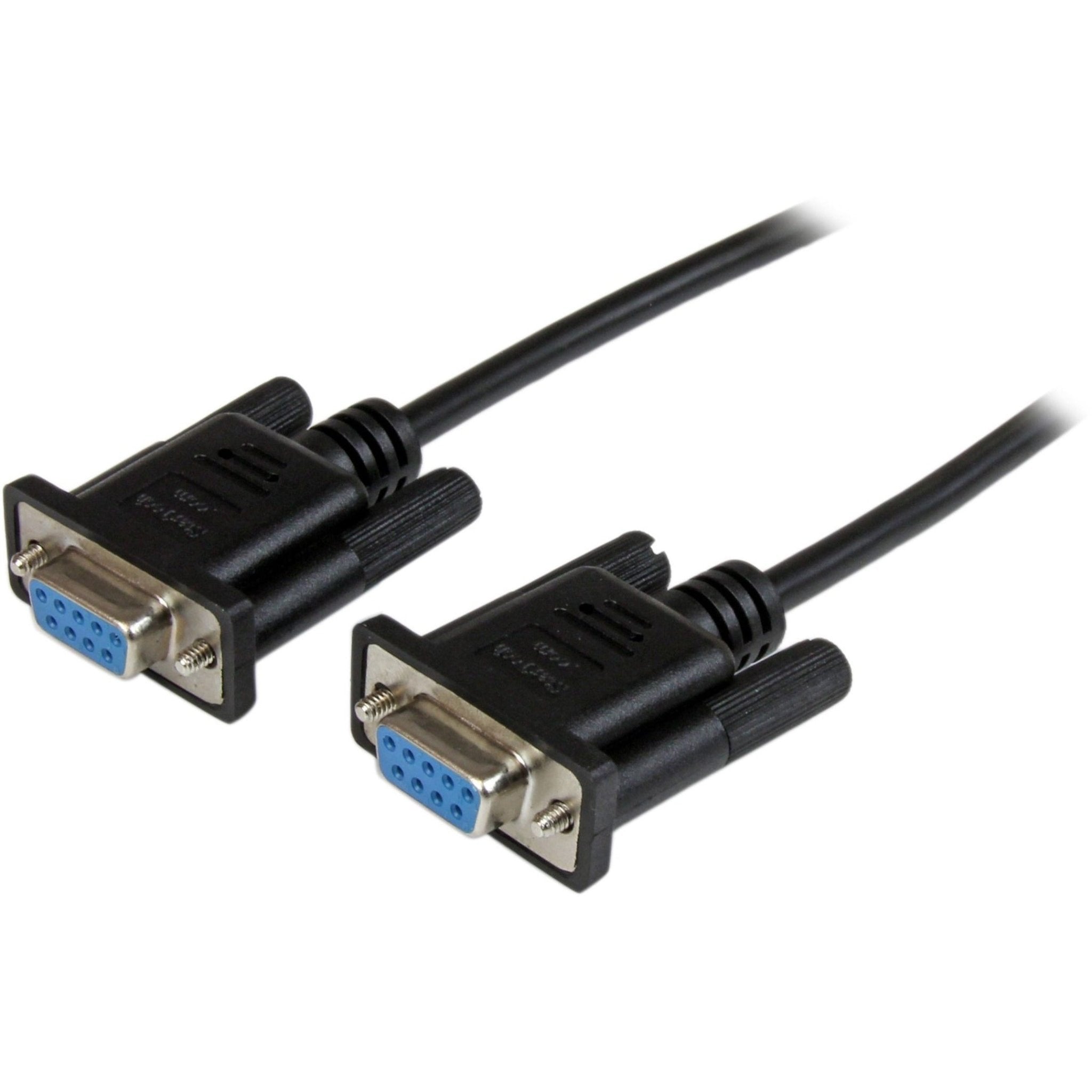 StarTech.com 1m Black DB9 RS232 Serial Null Modem Cable F/F - Soundz Store AUSTRALIA