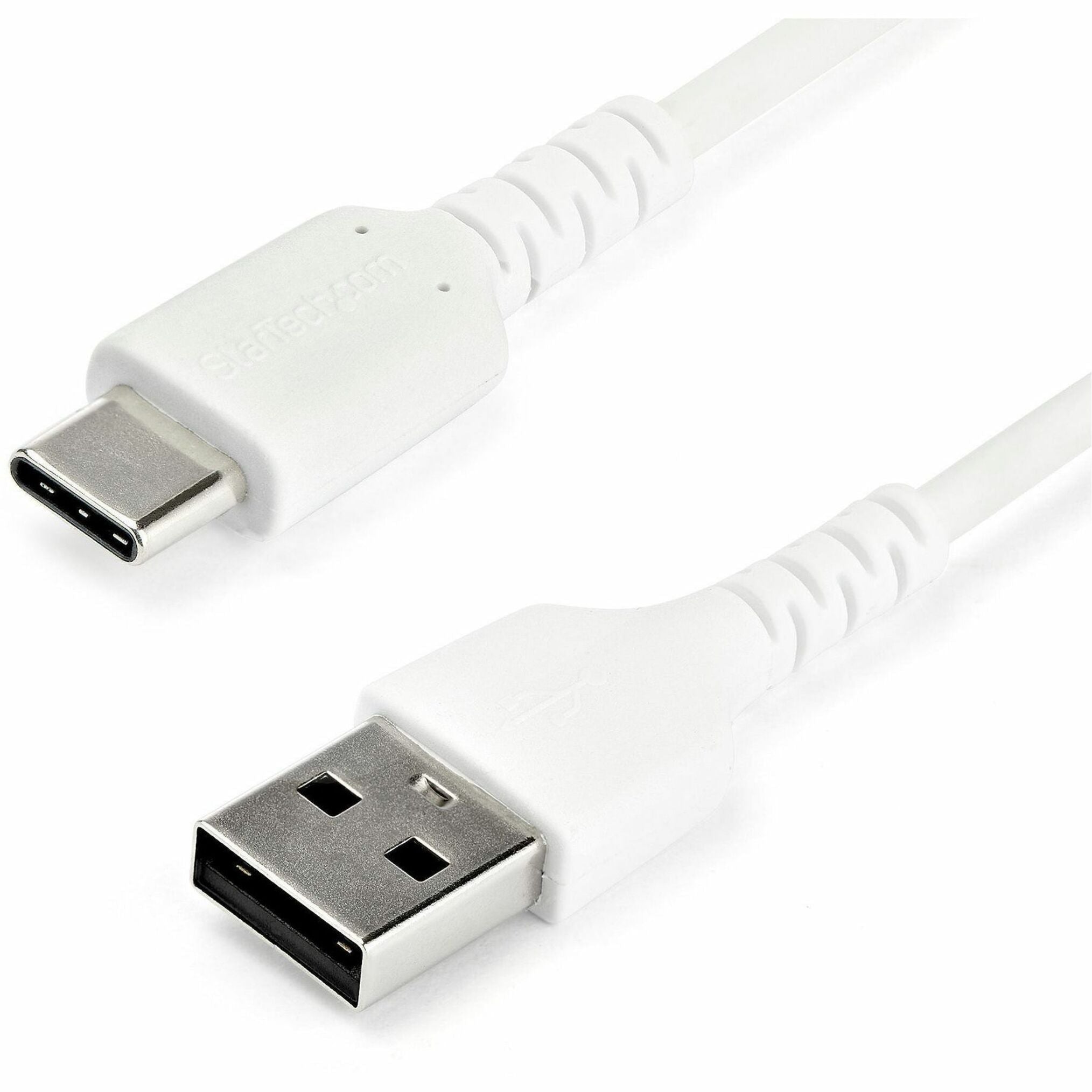 StarTech.com 1m USB A to USB C Charging Cable - Durable Fast Charge & Sync USB 2.0 to USB Type C Data Cord - Aramid Fiber M/M 3A White - Soundz Store AUSTRALIA
