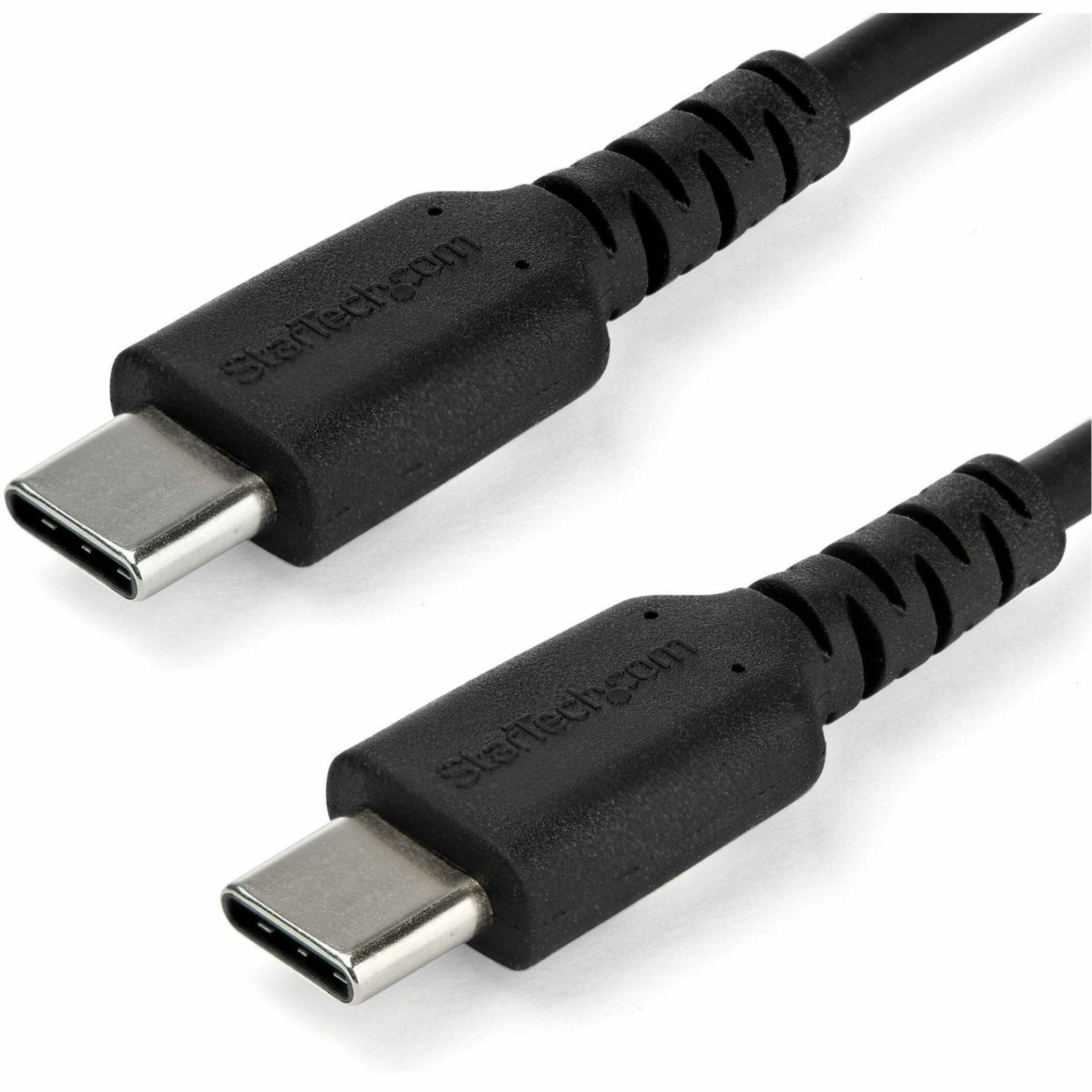 StarTech.com 1m USB C Charging Cable - Durable Fast Charge & Sync USB 2.0 Type C to C Charger Cord - TPE Jacket Aramid Fiber M/M 60W Black - Soundz Store AUSTRALIA