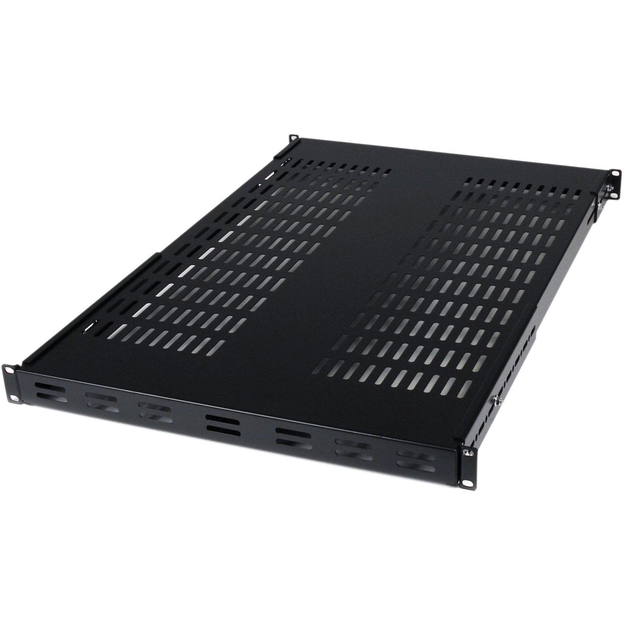 StarTech.com 1U 19.5 to 38in Adjustable Mounting Depth Vented Rack Mount Shelf - 175lbs / 80kg - 27.5in Deep - Soundz Store AUSTRALIA