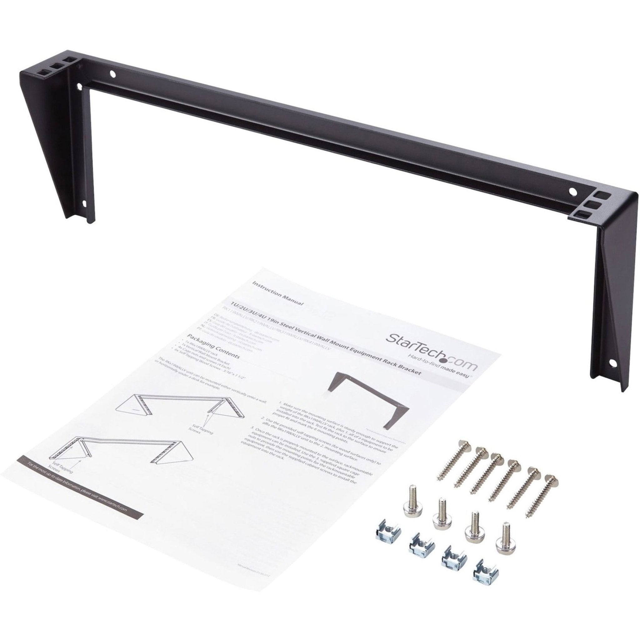 StarTech.com 1U 19in Steel Vertical Wall Mount Equipment Rack Bracket - Soundz Store AUSTRALIA