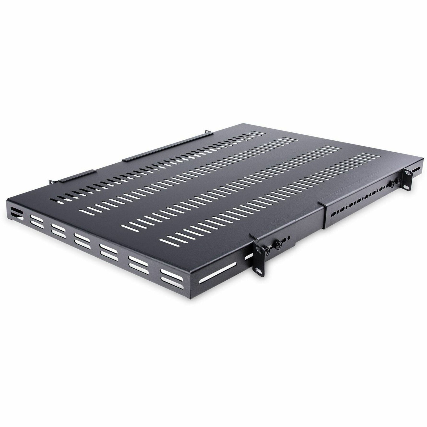 StarTech.com 1U 4-Post 19.5 to 38in Adjustable Mounting Depth Vented Rack Mount Shelf - Heavy Duty Fixed Rack Shelf - 330lbs / 150kg - 27.5in Deep - Soundz Store AUSTRALIA