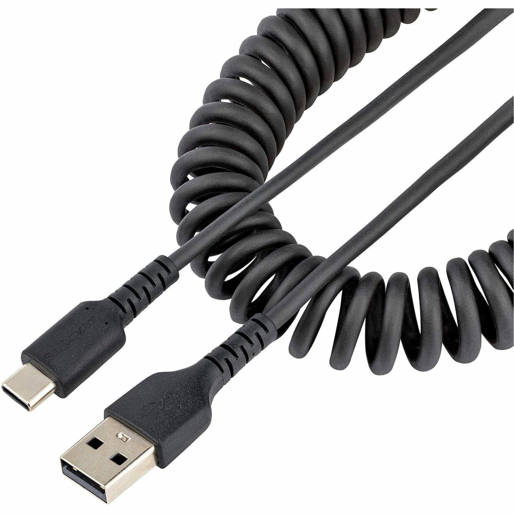 StarTech.com 20in (50cm) USB A to C Charging Cable, Coiled Heavy Duty USB 2.0 A to Type-C, Durable Fast Charge & Sync USB-C Cable, Black - Soundz Store AUSTRALIA