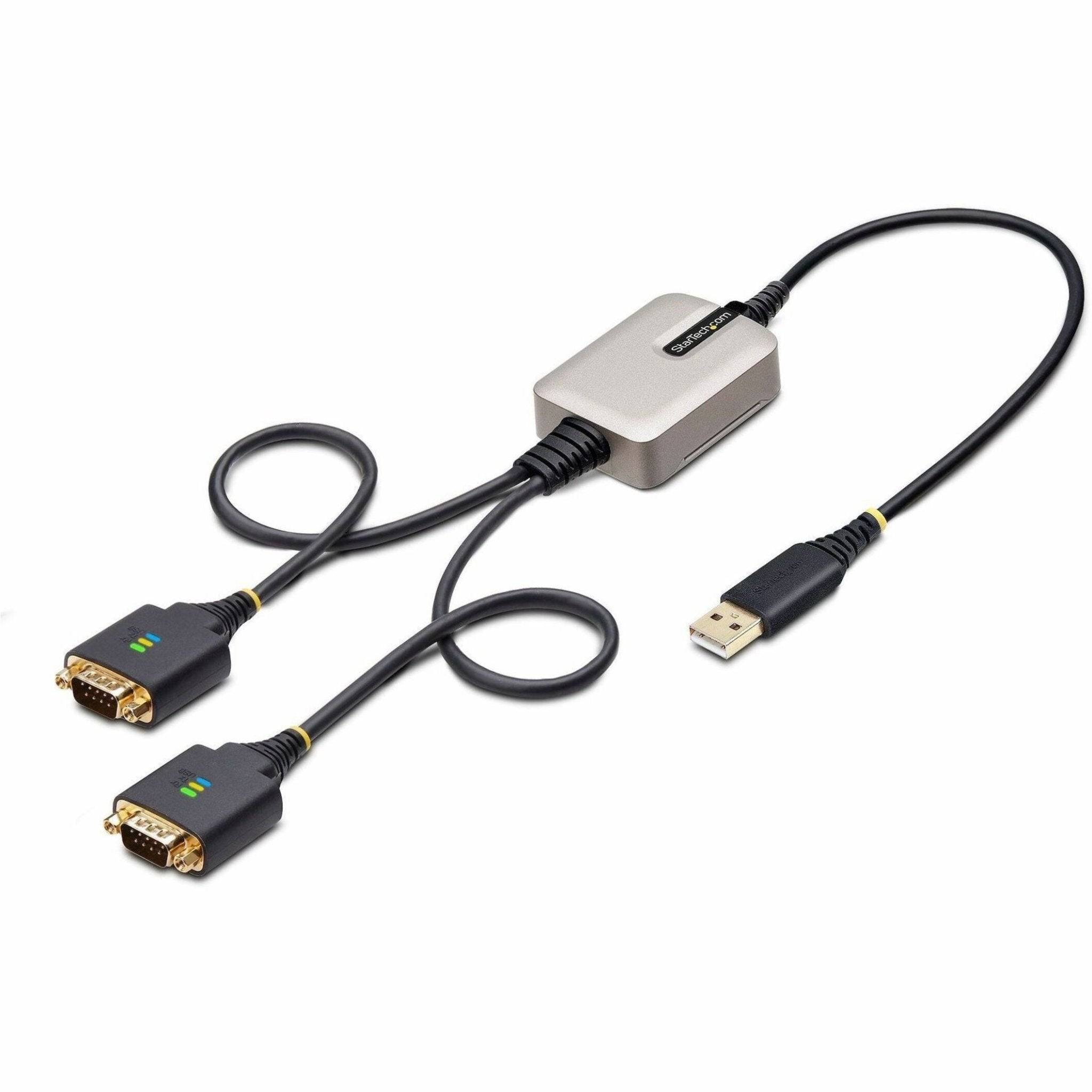 StarTech.com 2ft/60cm 2-Port USB to Serial Adapter Cable, COM Retention, FTDI, DB9 RS232, Changeable DB9 Screws/Nuts, Windows/macOS/Linux - Soundz Store AUSTRALIA