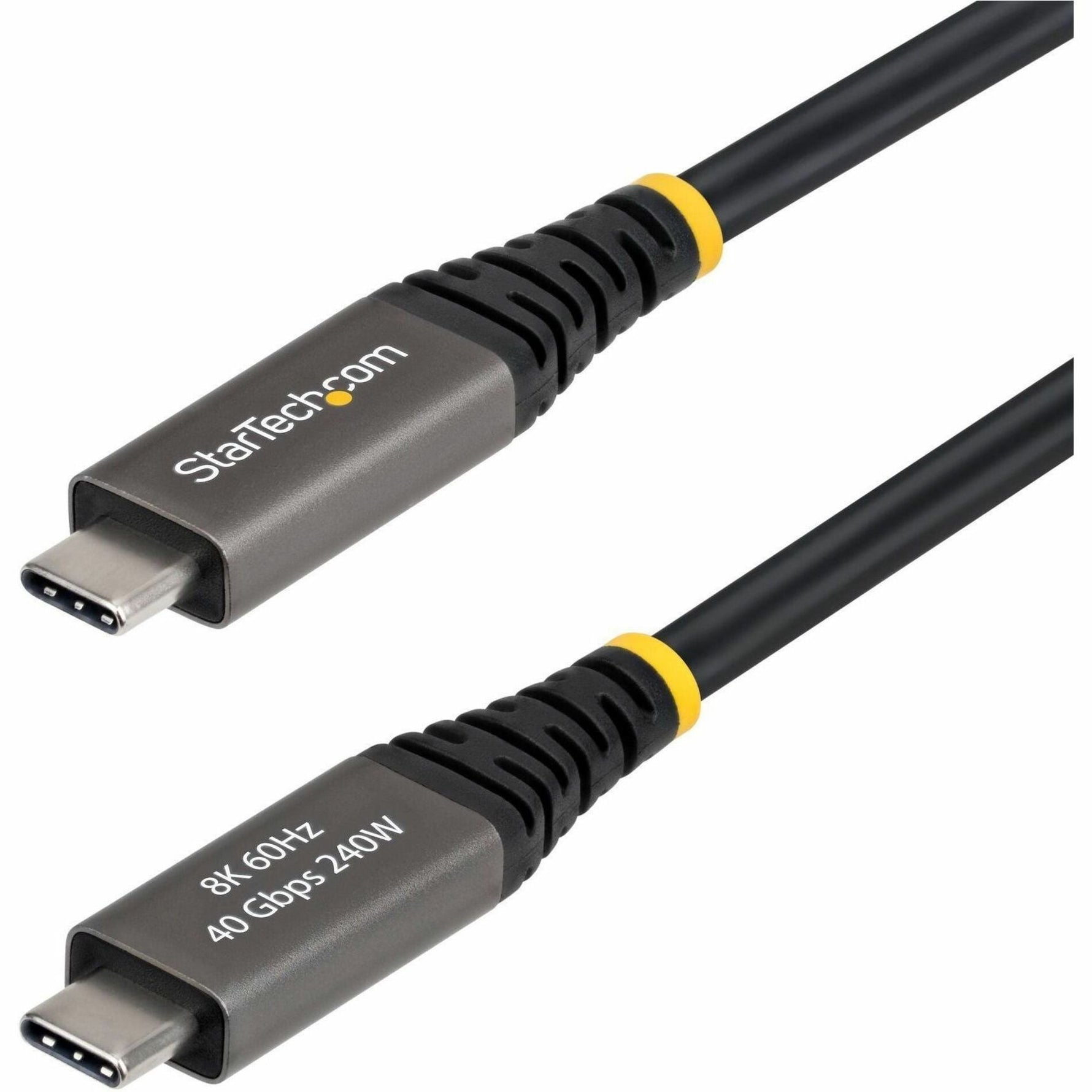 StarTech.com 2m (6.6ft) Active USB4 Cable, 40Gbps, 240W, 8K 60Hz/4K 240Hz DP2.1, Thunderbolt 4 Compatible USB-C Cable, Black USB-C Cord - Soundz Store AUSTRALIA