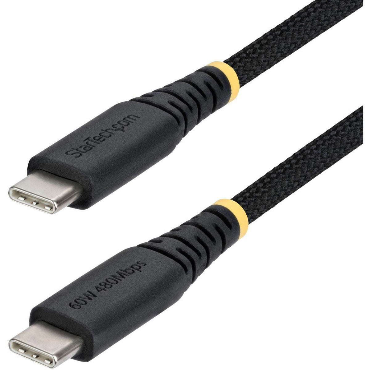 StarTech.com 2m (6.6ft) USB-C Charging Cable, 60W (3A) PD, Dual-Layer Braided Nylon/TPE Jacket, Rugged USB 2.0 Laptop Charger Cord - Soundz Store AUSTRALIA