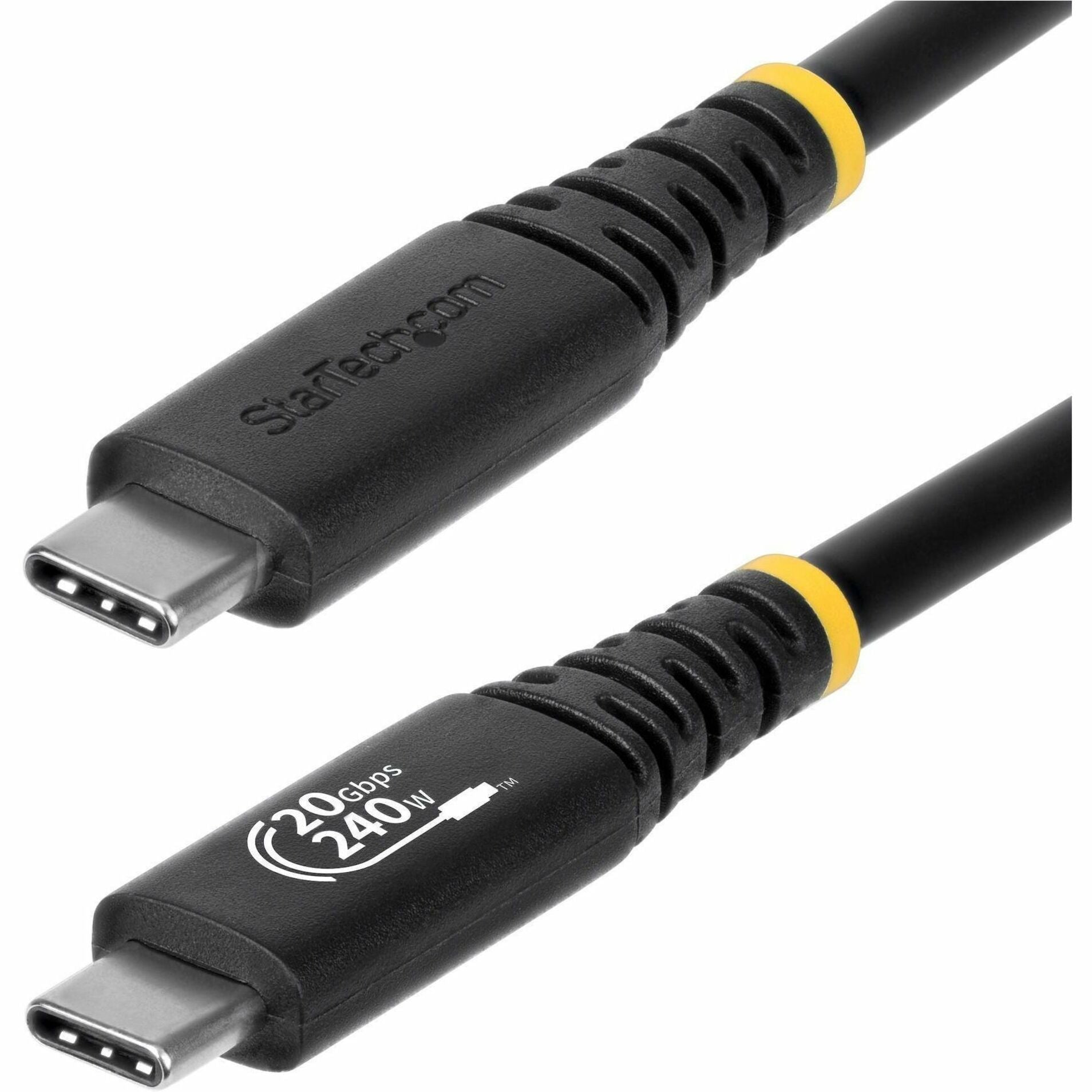 StarTech.com 2m (6.6ft) USB4 Cable, 20Gbps, USB-IF Certified USB-C Cable, 240W PD EPR, 4K 120Hz DP 1.4, TPE Jacket, Black USB-C Cord - Soundz Store AUSTRALIA