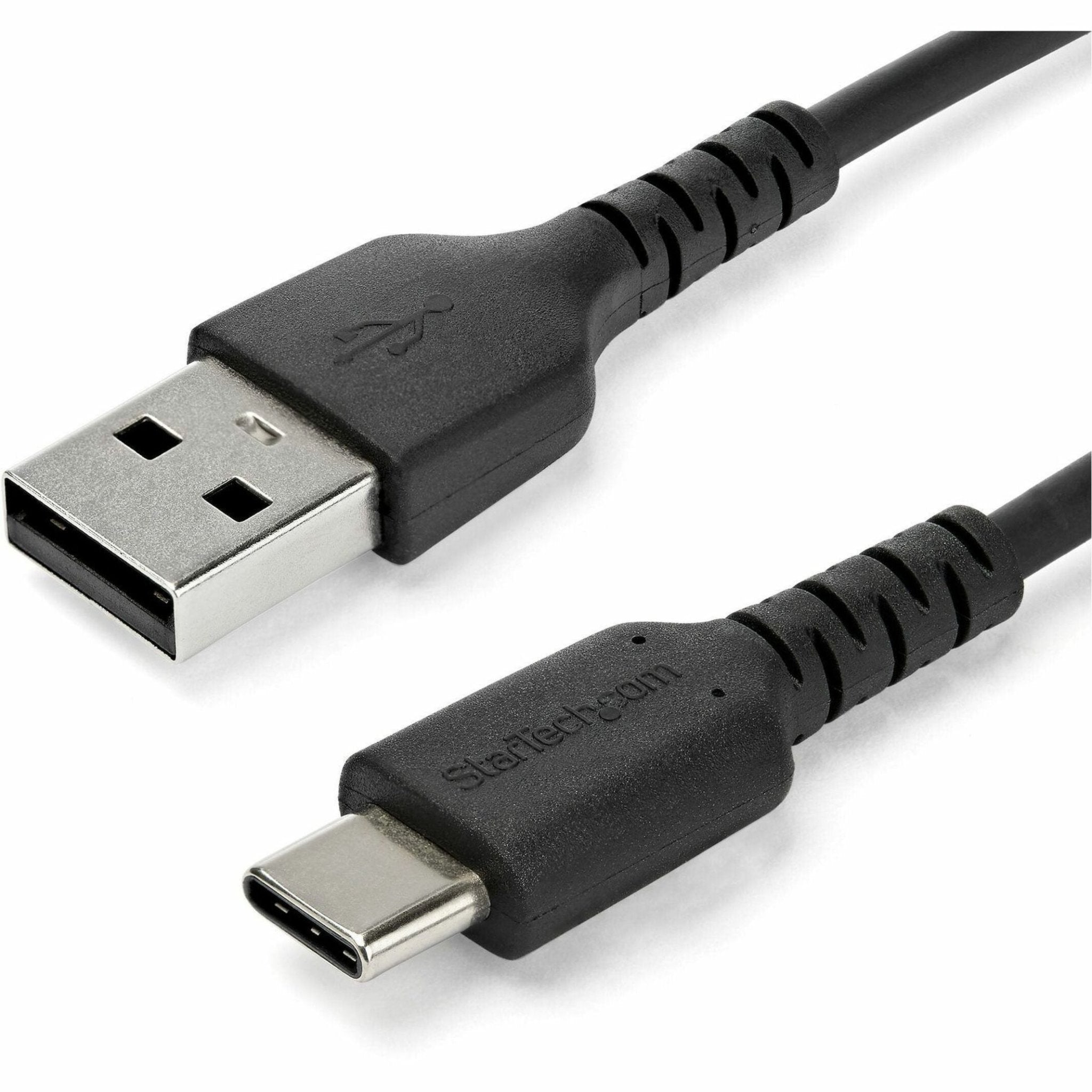 StarTech.com 2m USB A to USB C Charging Cable - Durable Fast Charge & Sync USB 2.0 to USB Type C Data Cord - Aramid Fiber M/M 3A Black - Soundz Store AUSTRALIA