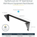 StarTech.com 2U 19in Steel Vertical Wall Mount Equipment Rack Bracket~ - Soundz Store AUSTRALIA