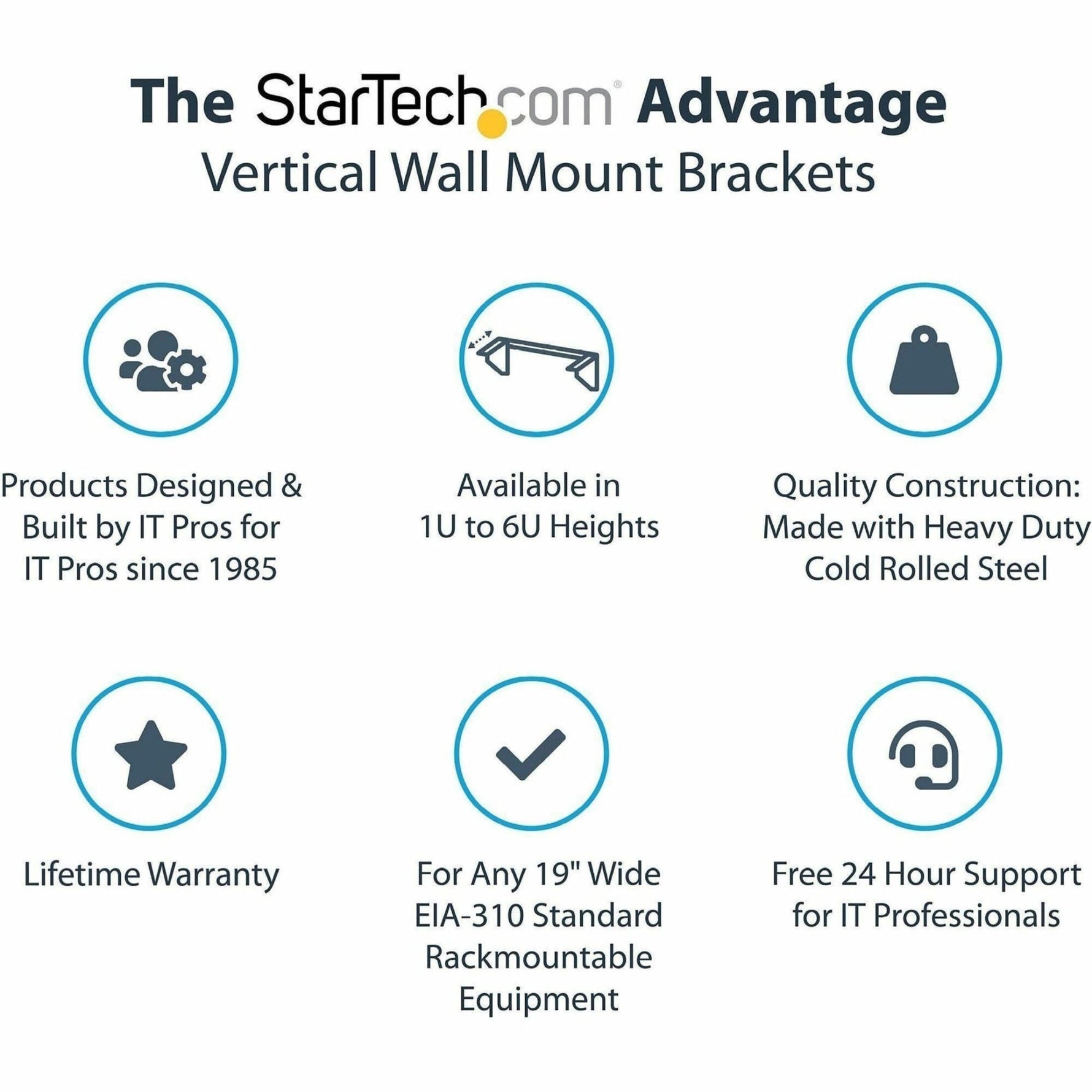 StarTech.com 2U 19in Steel Vertical Wall Mount Equipment Rack Bracket~ - Soundz Store AUSTRALIA