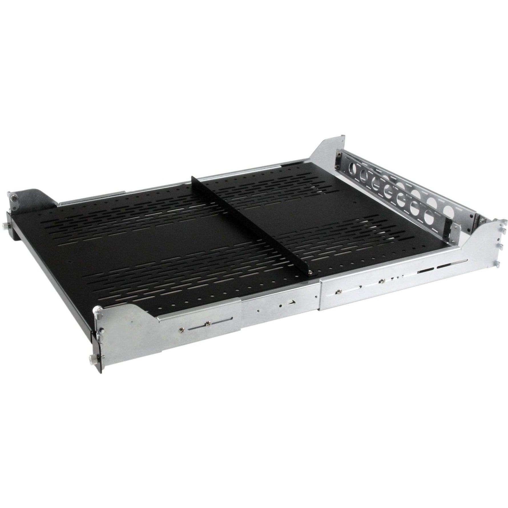 StarTech.com 2U Vented Sliding Rack Shelf w/ Cable Management Arm & 27.7 to 31.6in Adjustable Mounting Depth - 50lbs / 22.7kg - 24in Deep - Soundz Store AUSTRALIA