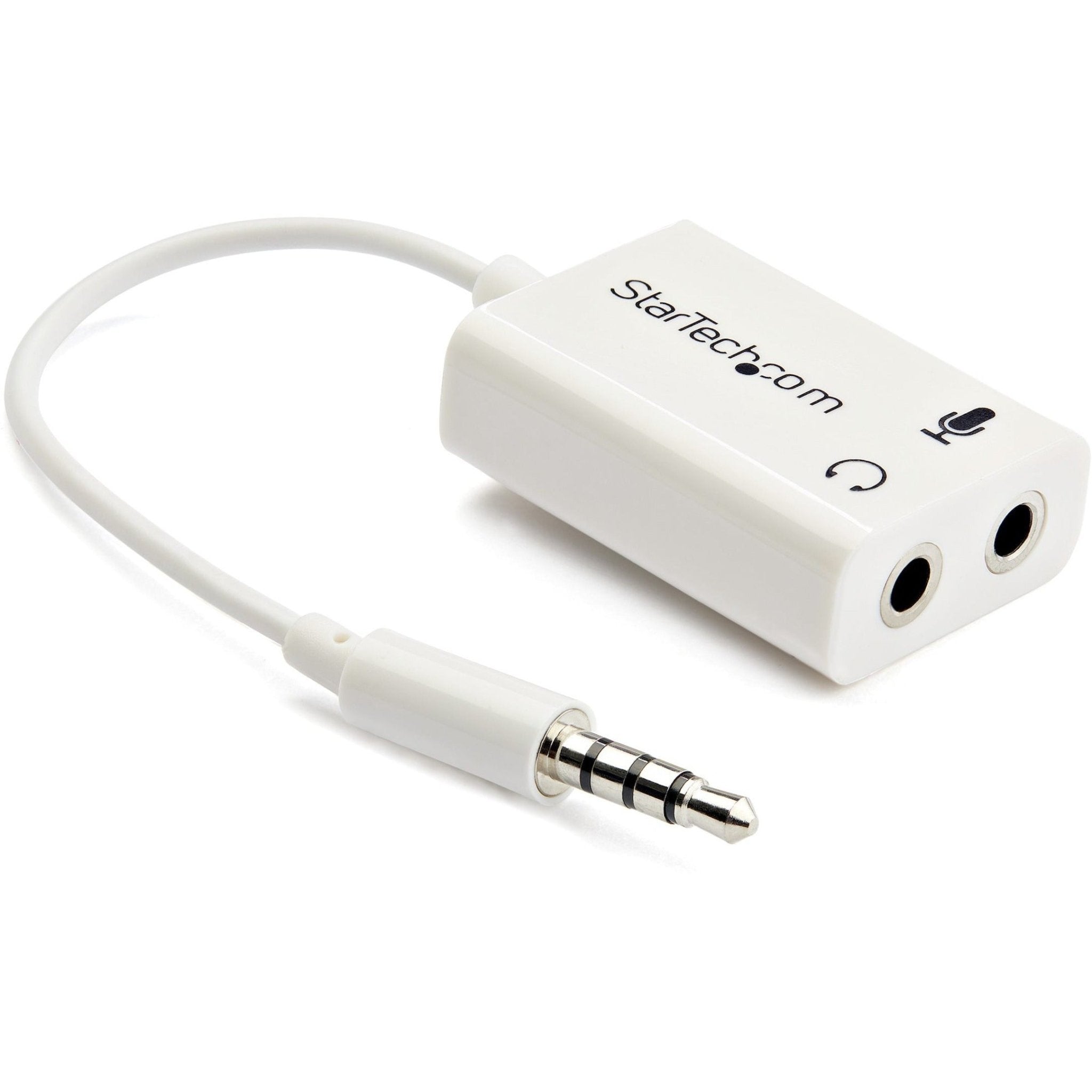 StarTech.com 3.5mm 4 Position to 2x 3 Position 3.5mm Headset Splitter Adapter M/F - White - Soundz Store AUSTRALIA