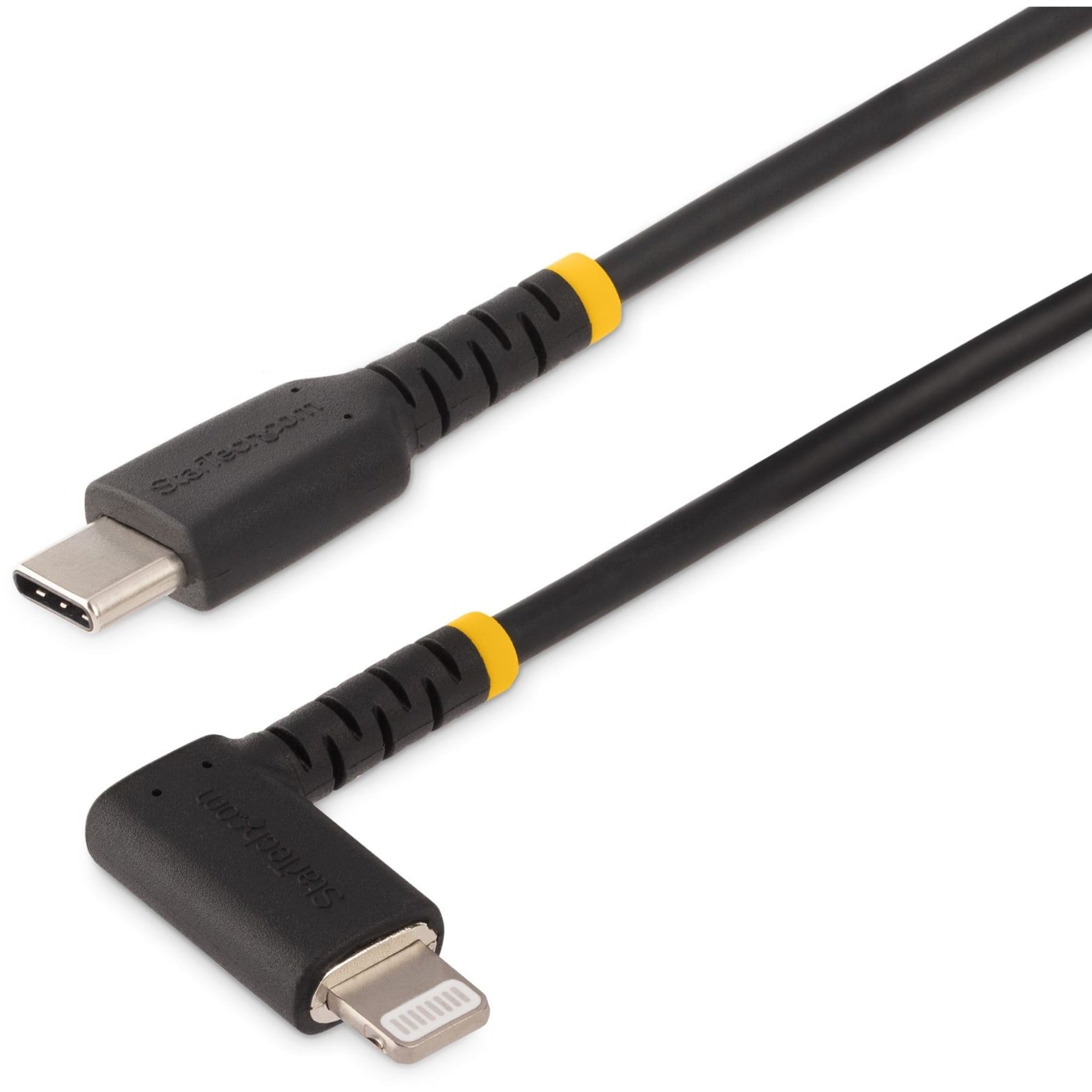 StarTech.com 3ft (1m) Durable USB-C to Lightning Cable, Right-Angled Heavy Duty USB Type-C to Lightning Charging/Sync Cord - Soundz Store AUSTRALIA