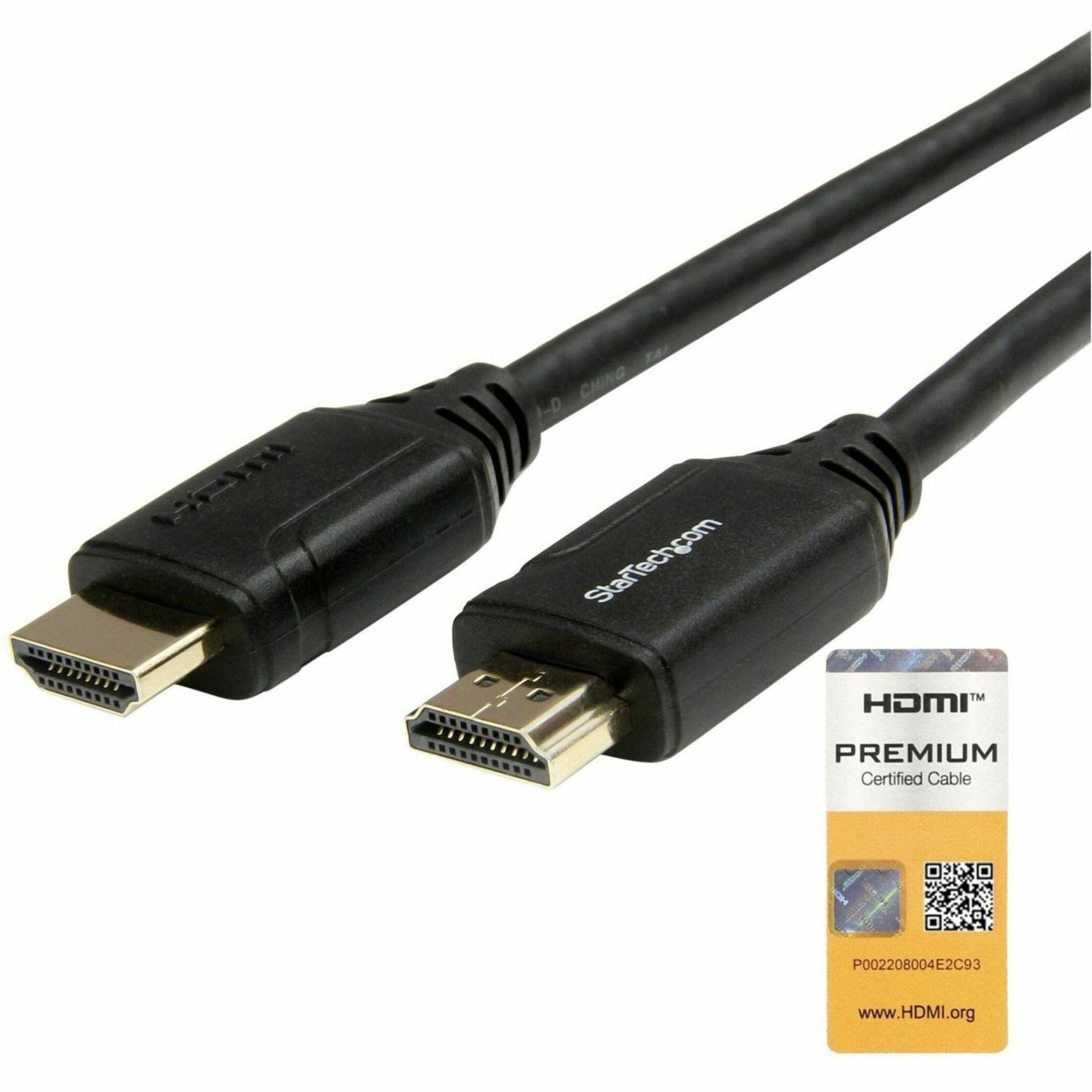 StarTech.com 3ft (1m) Premium Certified HDMI 2.0 Cable with Ethernet, High Speed Ultra HD 4K 60Hz HDMI Cable HDR10, UHD HDMI Monitor Cord - Soundz Store AUSTRALIA