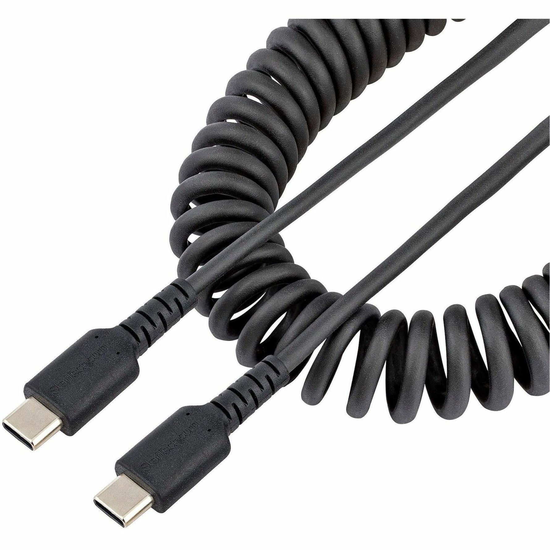 StarTech.com 3ft (1m) USB C Charging Cable, Coiled Heavy Duty Fast Charge & Sync USB-C Cable, High Quality USB 2.0 Type-C Cable, Black - Soundz Store AUSTRALIA