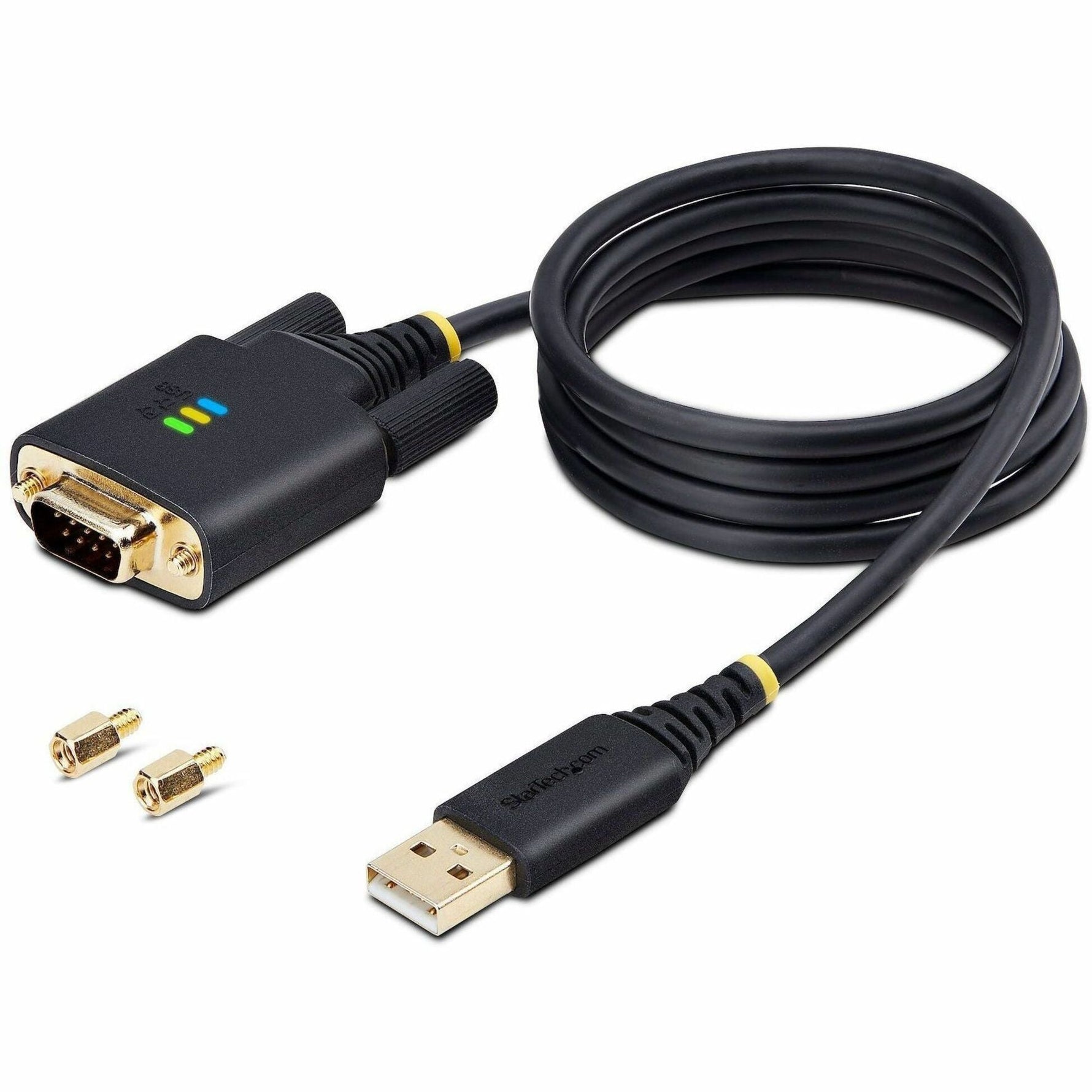 StarTech.com 3ft (1m) USB to Serial Adapter Cable, COM Retention, FTDI IC, DB9 RS232, Interchangeable DB9 Screws/Nuts, Windows/macOS/Linux - Soundz Store AUSTRALIA