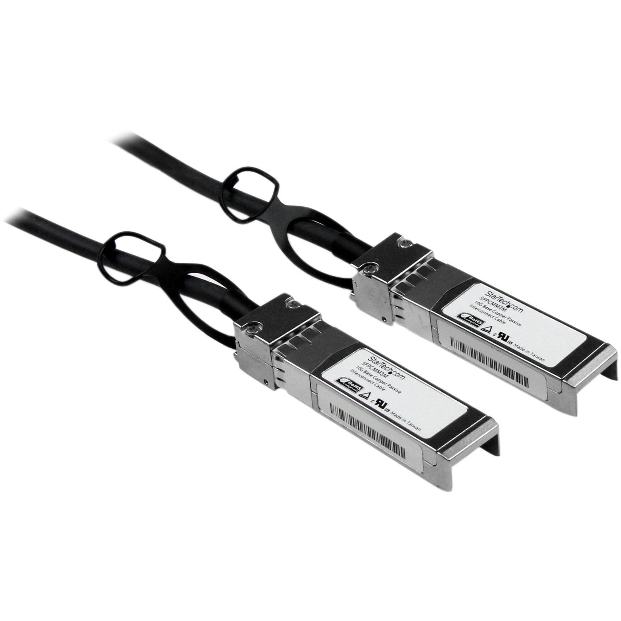 StarTech.com 3m 10G SFP+ to SFP+ Direct Attach Cable for Cisco SFP-H10GB-CU3M - 10GbE SFP+ Copper DAC 10Gbps Passive Twinax - Soundz Store AUSTRALIA