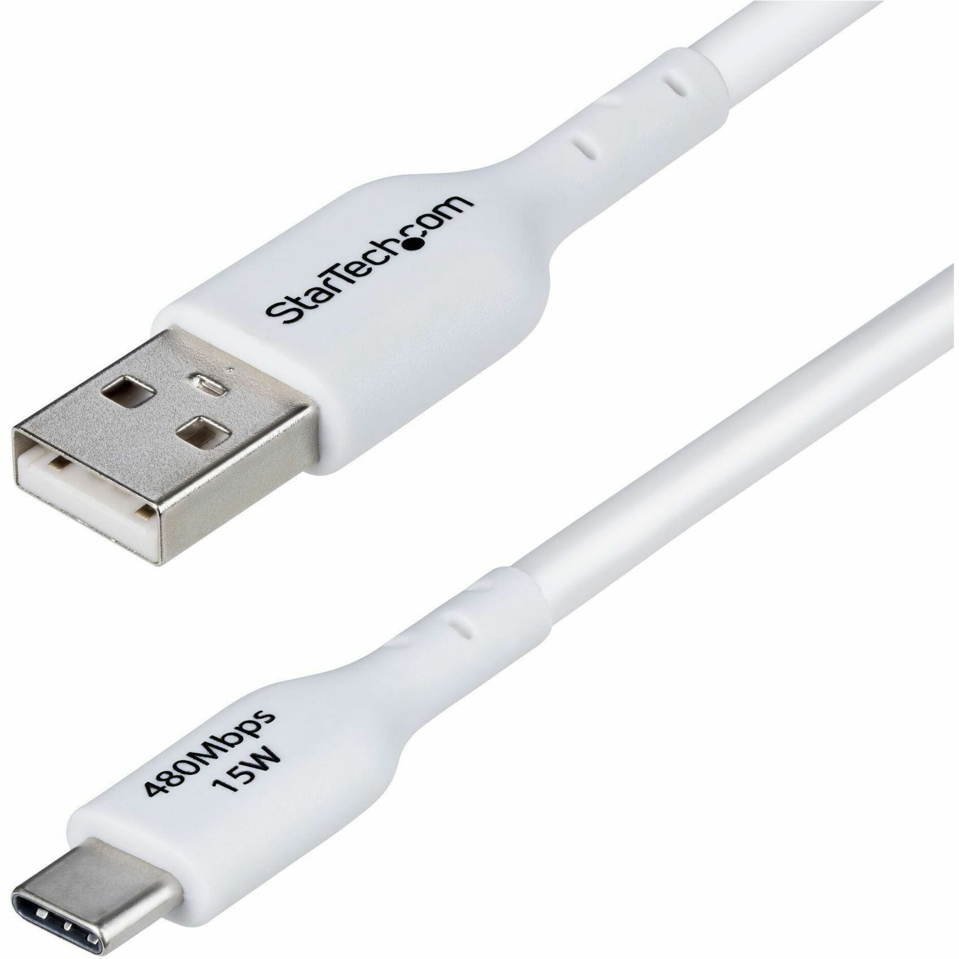 StarTech.com 3m (9.8ft) USB-A to USB-C Charging Cable, Charge & Sync, 3A, USB 2.0, TPE Jacket - White USB Charging Cord - Soundz Store AUSTRALIA