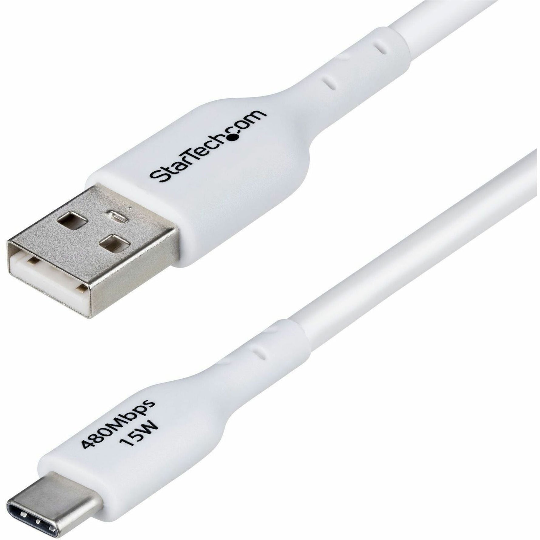 StarTech.com 3m (9.8ft) USB-A to USB-C Charging Cable, Charge & Sync, 3A, USB 2.0, TPE Jacket - White USB Charging Cord - Soundz Store AUSTRALIA