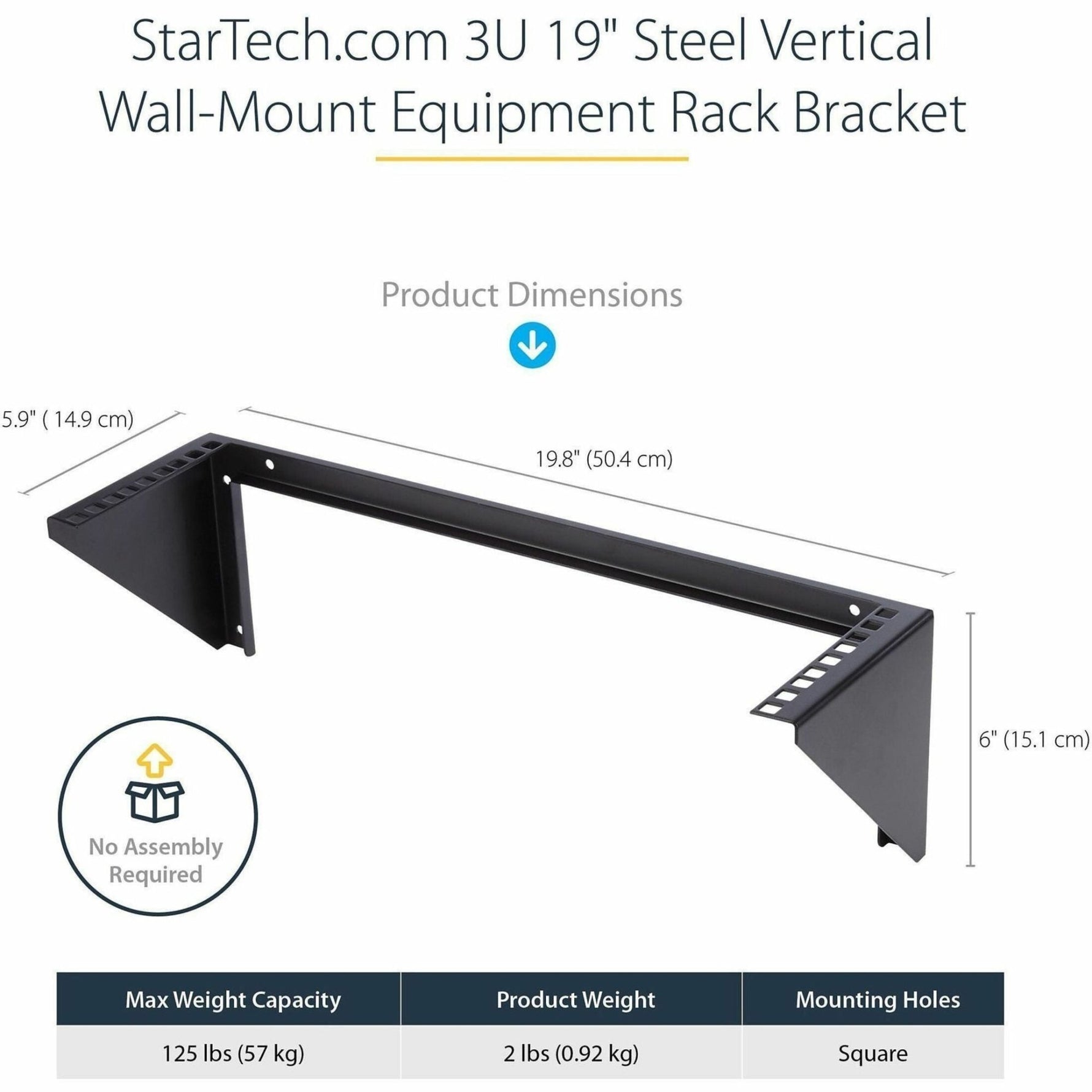 StarTech.com 3U 19' Wall Mount Vertical Rack Bracket, Patch Panel Wall Mount Bracket for AV/IT Equipment, 3U Rack for Cabinet/Server Room - Soundz Store AUSTRALIA