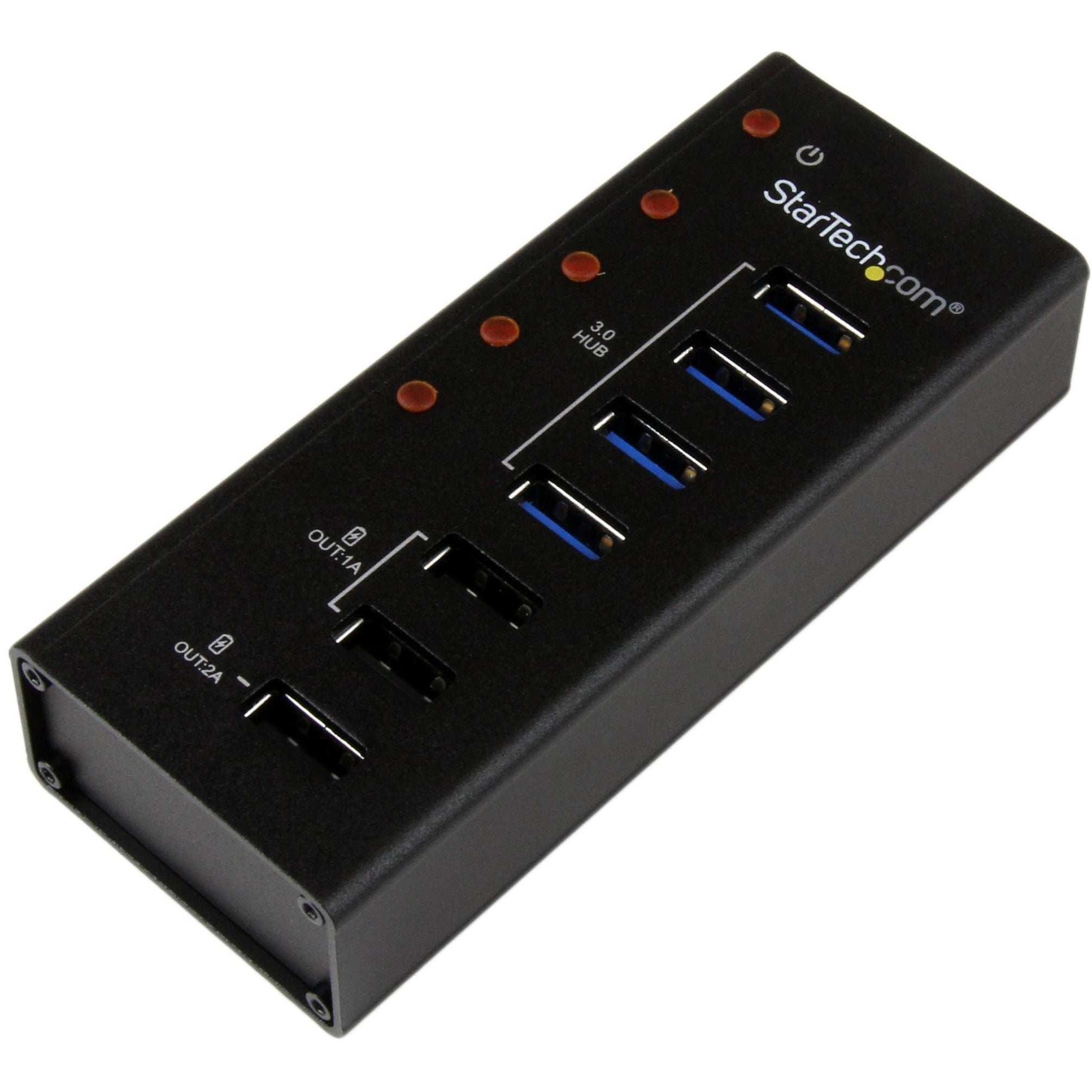StarTech.com 4 Port USB 3.0 Hub plus 3 Dedicated USB Charging Ports (2 x 1A & 1 x 2A) - 5Gbps - Wall Mountable Metal Enclosure - Soundz Store AUSTRALIA
