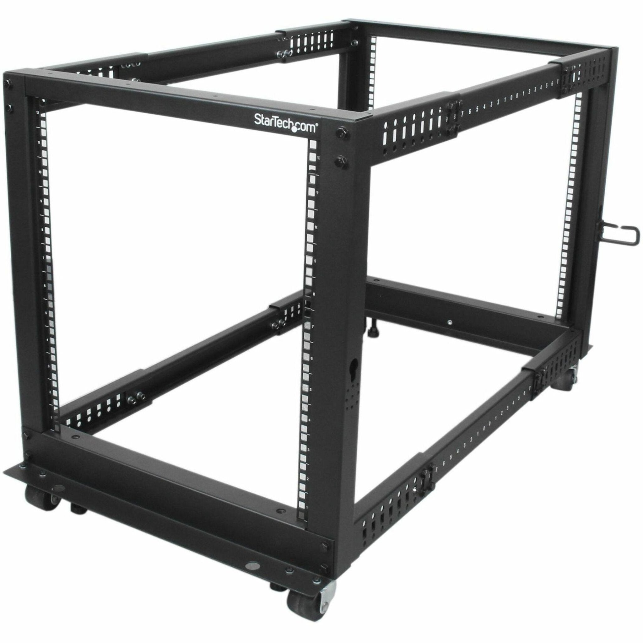 StarTech.com 4-Post 12U Mobile Open Frame Server Rack, 19' Network Rack with Casters, Rolling Rack for Computer/AV/Data/IT Equipment - Soundz Store AUSTRALIA