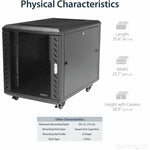 StarTech.com 4-Post 12U Server Rack Cabinet, 19' Data Rack Cabinet for Computer / IT Equipment, Home Network Rack, Half Height Server Rack - Soundz Store AUSTRALIA