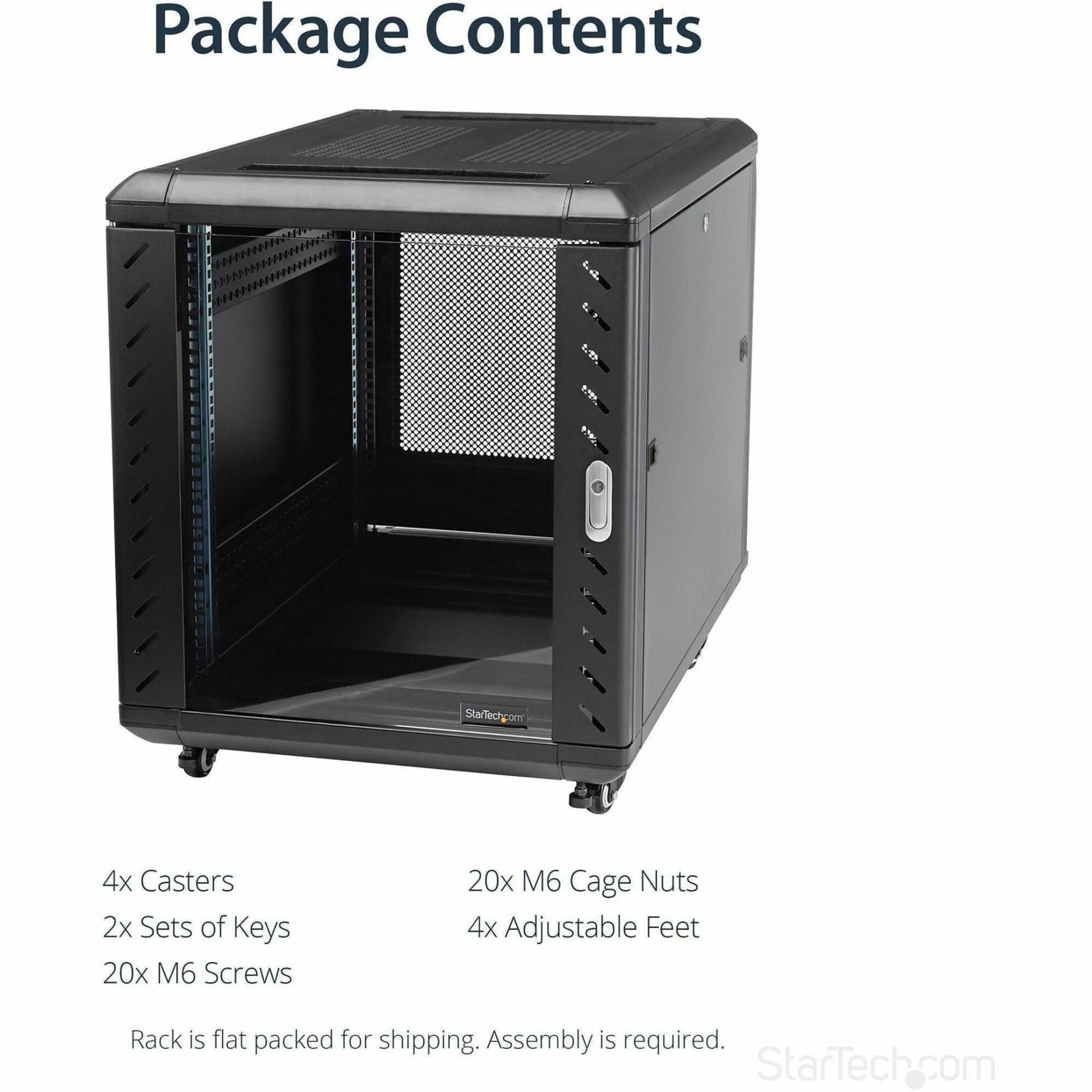 StarTech.com 4-Post 12U Server Rack Cabinet, 19' Data Rack Cabinet for Computer / IT Equipment, Home Network Rack, Half Height Server Rack - Soundz Store AUSTRALIA