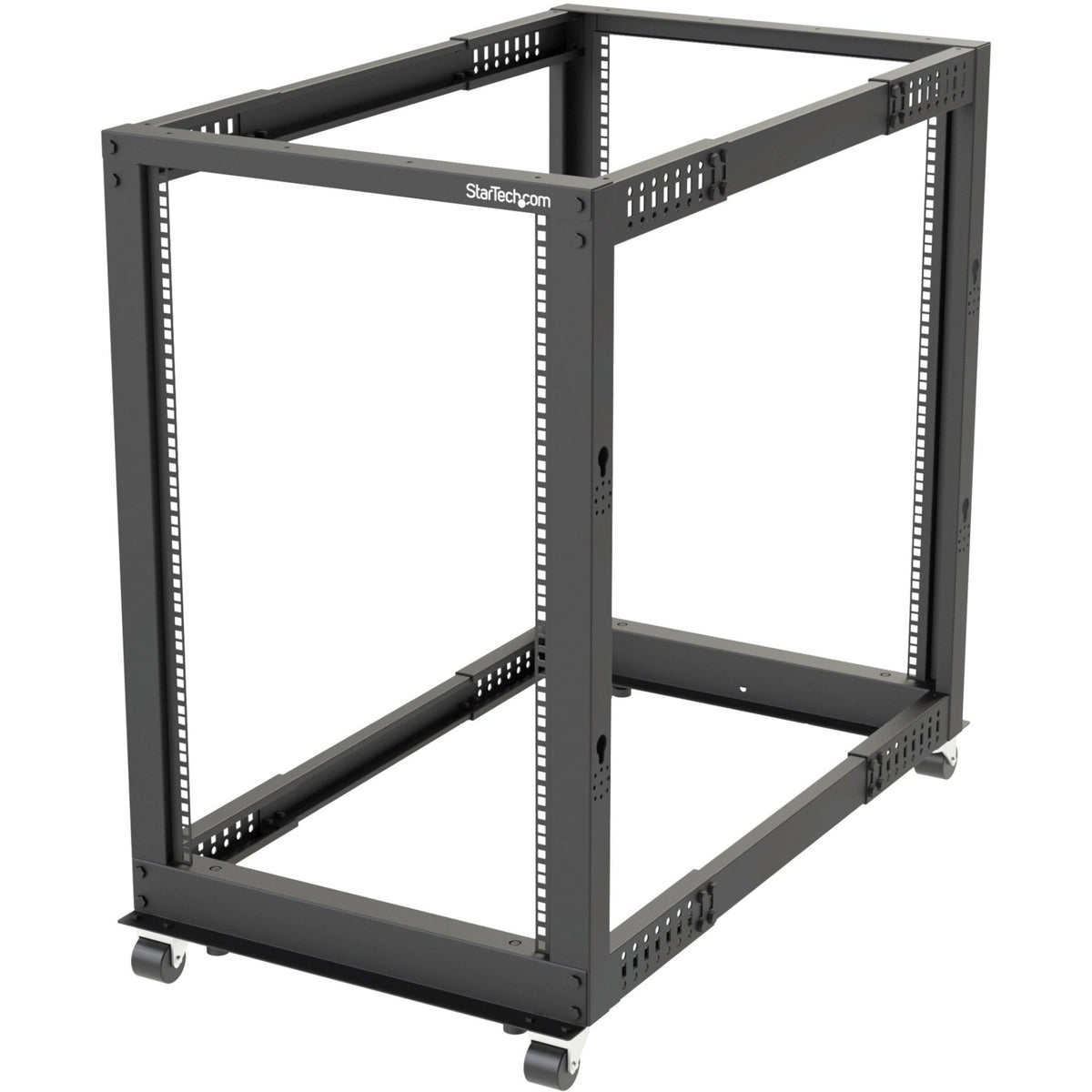 StarTech.com 4-Post 18U Mobile Open Frame Server Rack, 19' Network Rack with Casters, Rolling Rack for Computer/AV/Data/IT Equipment - Soundz Store AUSTRALIA