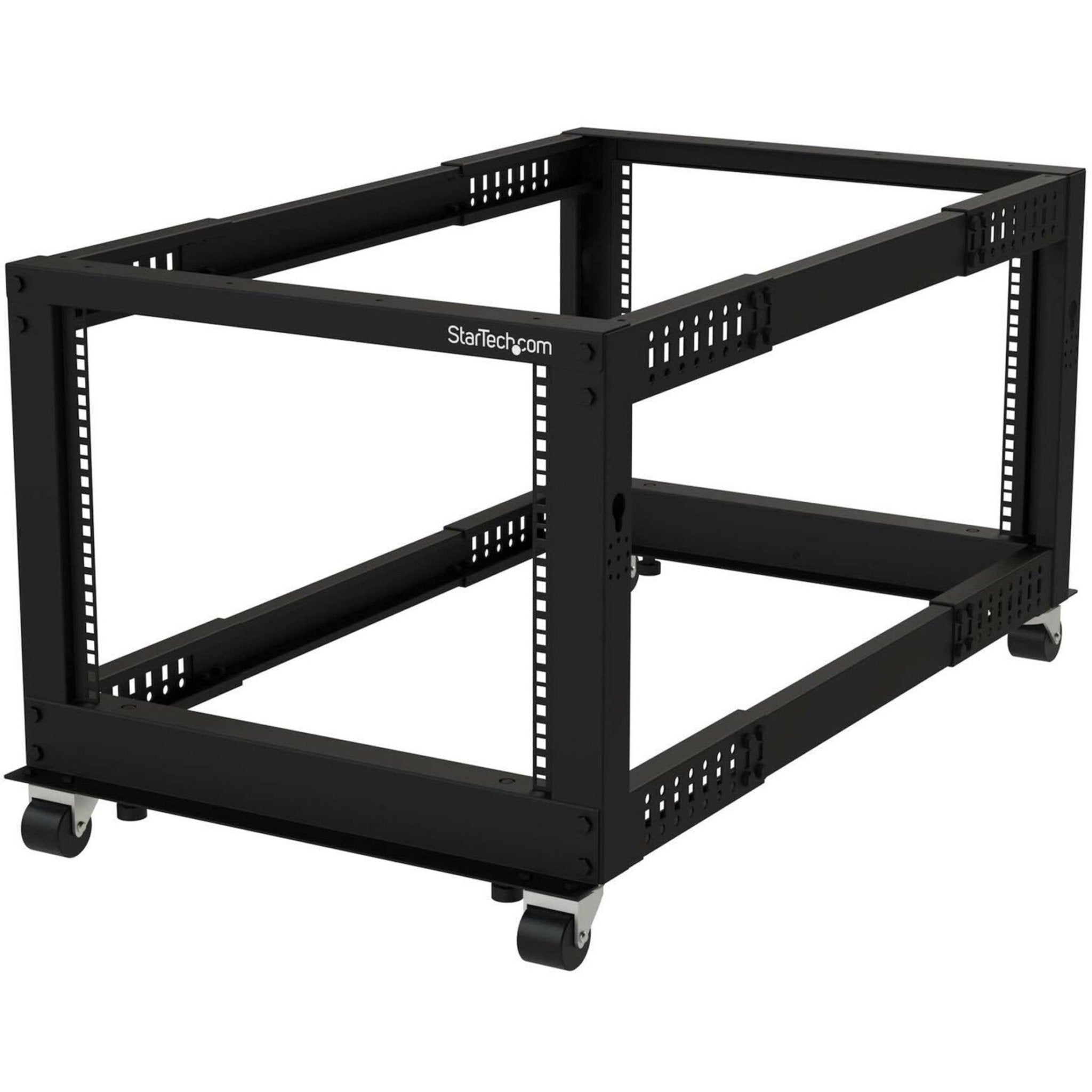StarTech.com 4-Post 8U Mobile Open Frame Server Rack, 19in Network Rack with Casters, Small Rolling Rack for Computer/AV/Data/IT Equipment - Soundz Store AUSTRALIA