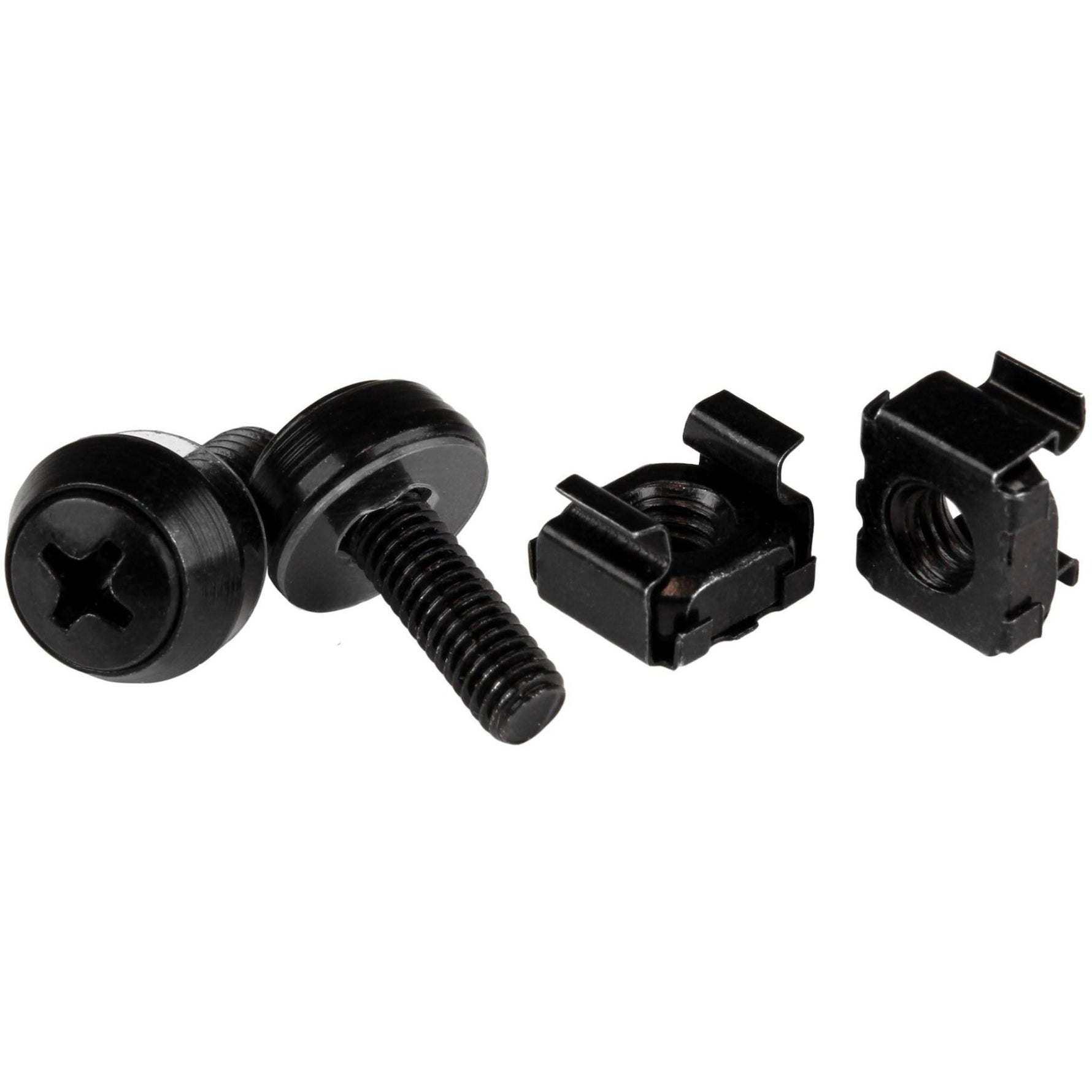 StarTech.com 50pc 10-32 Server Rack Cage Nuts and Screws w/Washers - Network/IT Rack Mount Hardware Kit - Clip/Captive Nuts & Bolts Black - Soundz Store AUSTRALIA