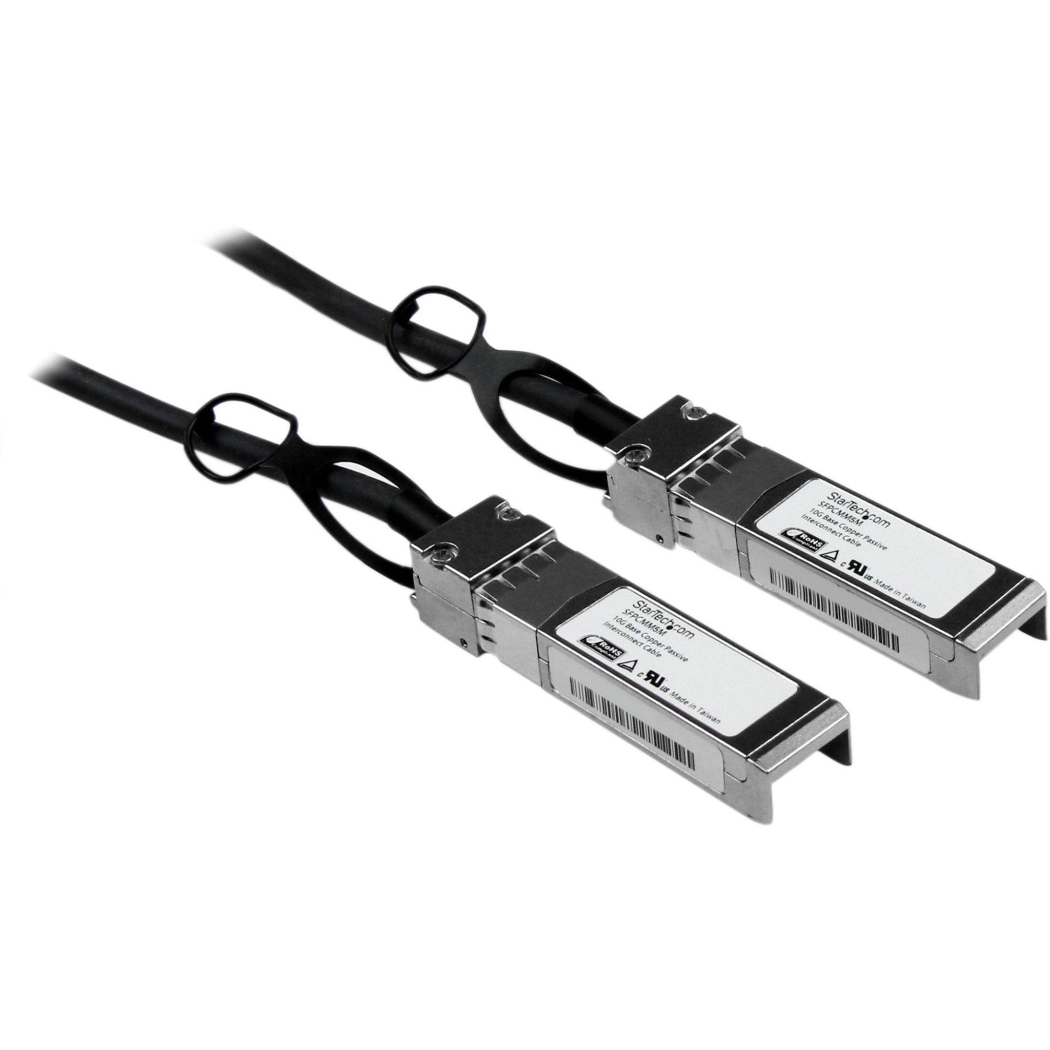 StarTech.com 5m 10G SFP+ to SFP+ Direct Attach Cable for Cisco SFP-H10GB-CU5M - 10GbE SFP+ Copper DAC 10 Gbps Passive Twinax - Soundz Store AUSTRALIA