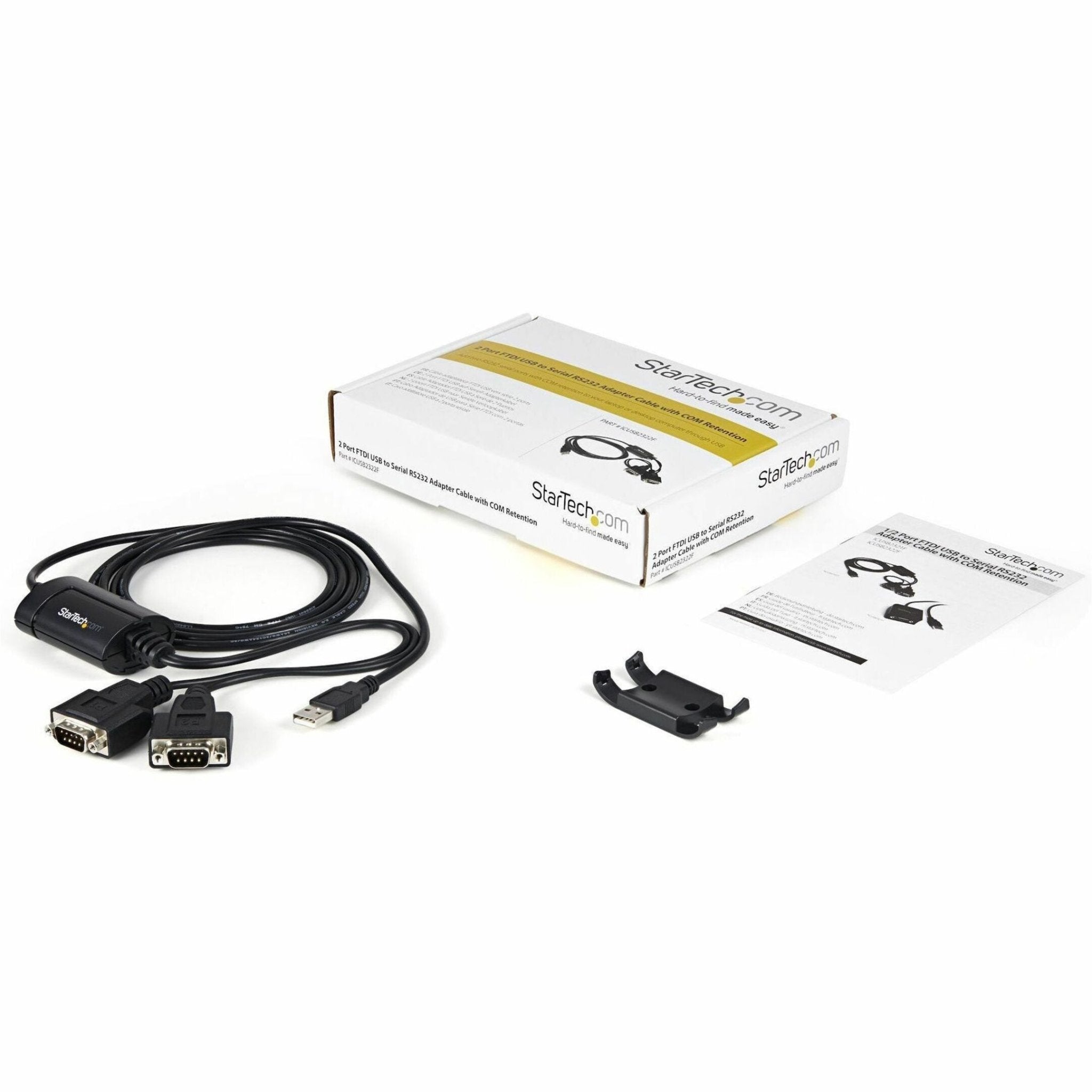 StarTech.com 6ft (1.8m) 2-Port FTDI USB to Serial RS232 Adapter Cable with COM Retention, USB to RS232 Adapter - TAA - Soundz Store AUSTRALIA