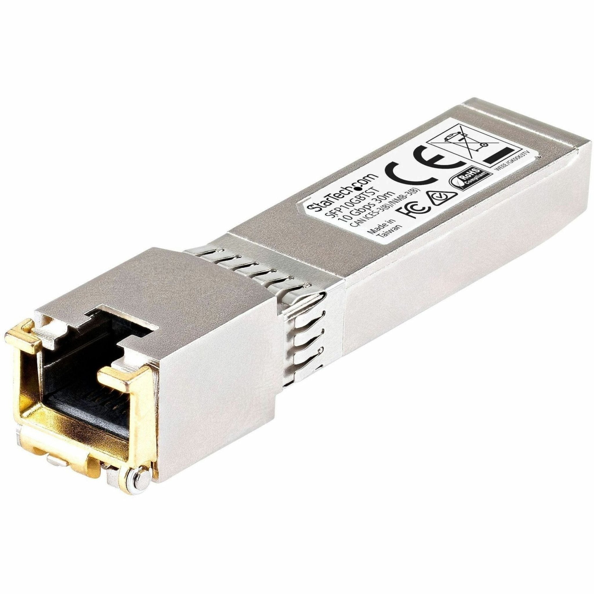 StarTech.com Cisco SFP-10GB-T-X Compatible SFP+ Module - 10GBASE-T - 10GE Gigabit Ethernet SFP+ SFP to RJ45 Cat6/Cat5e Transceiver - 30m - Soundz Store AUSTRALIA
