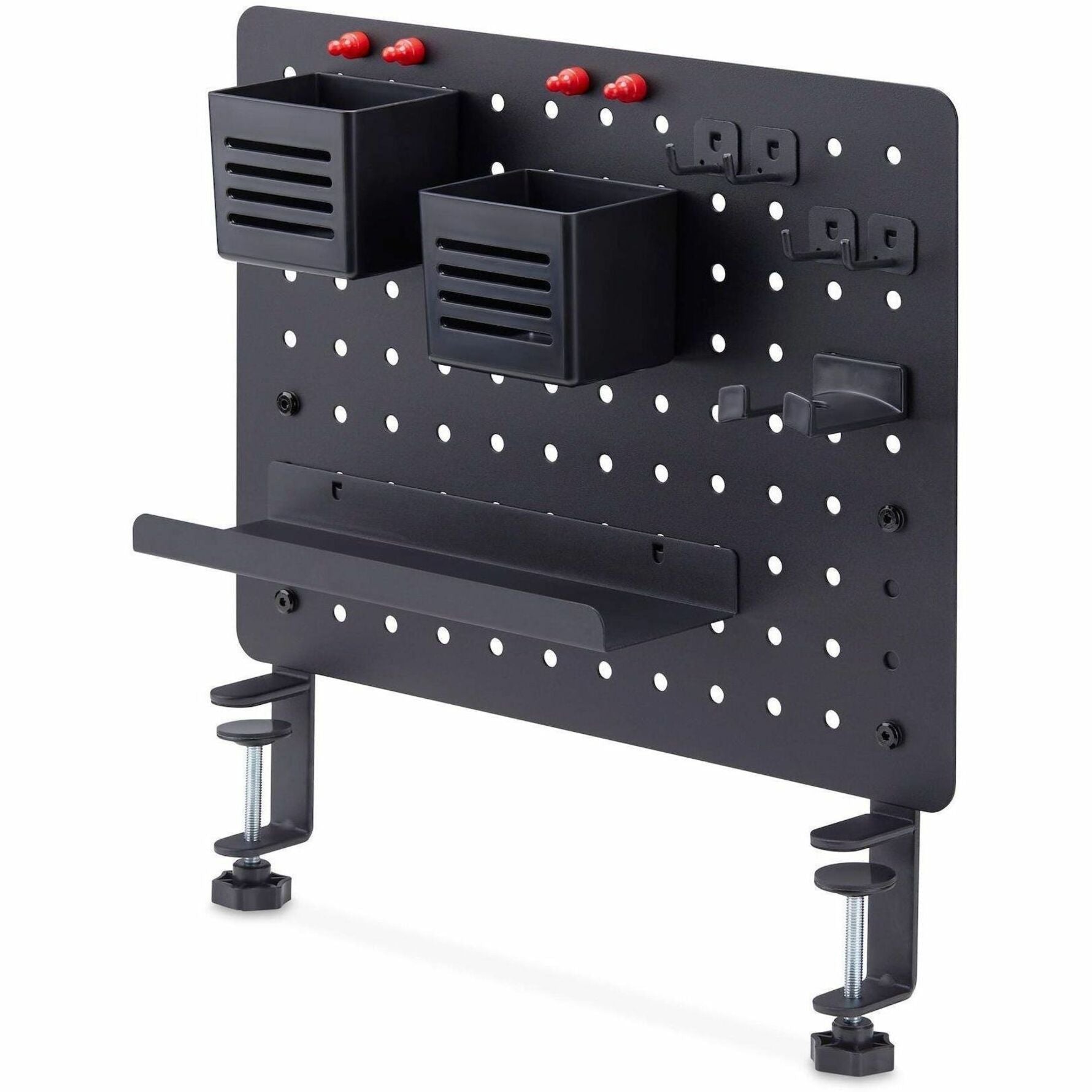StarTech.com Clamp-On Pegboard with Accessories, 16.5x12.5in, Steel Peg Board, Desktop Storage Organizer, Black - Soundz Store AUSTRALIA