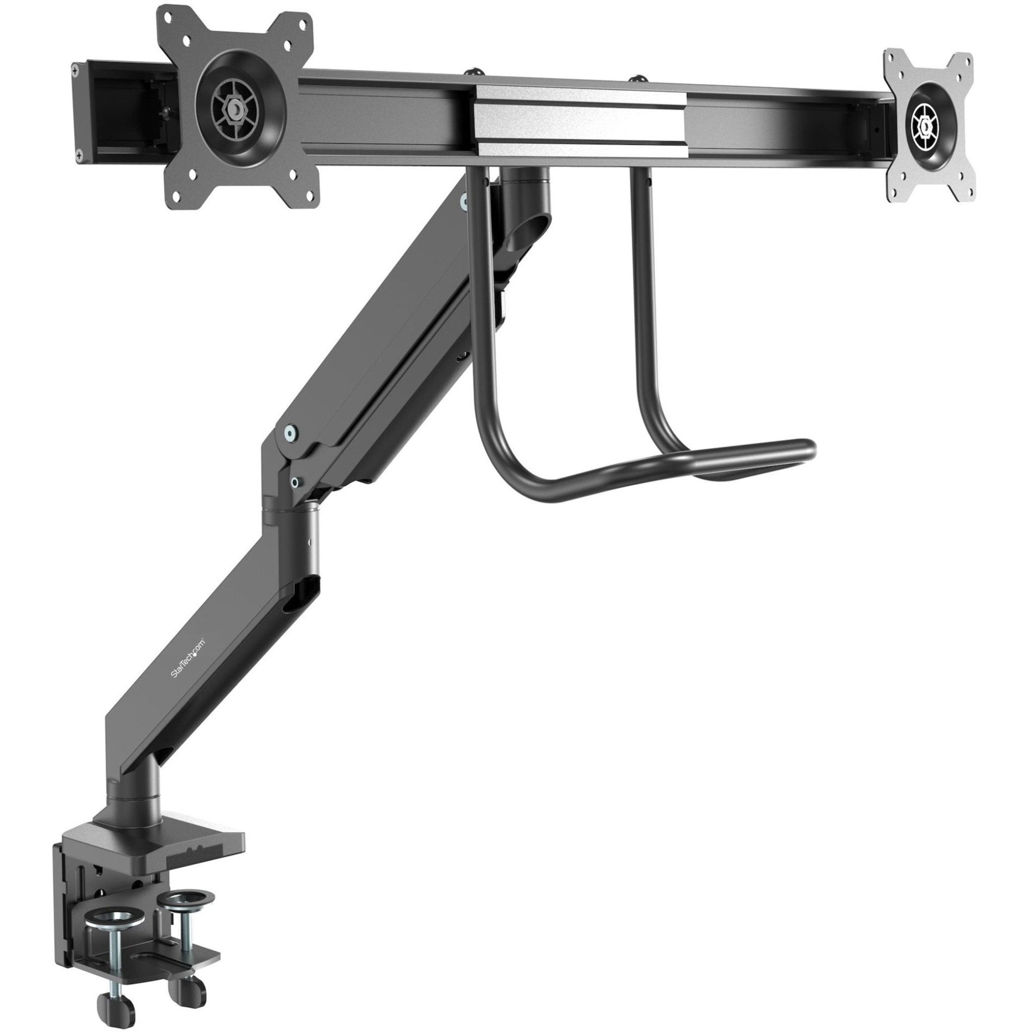 StarTech.com Desk Mount Dual Monitor Arm, Ergonomic VESA Mount 32' (17.6lb/8kg) Displays, Crossbar Handle for Full Motion, C-Clamp/Grommet - Soundz Store AUSTRALIA