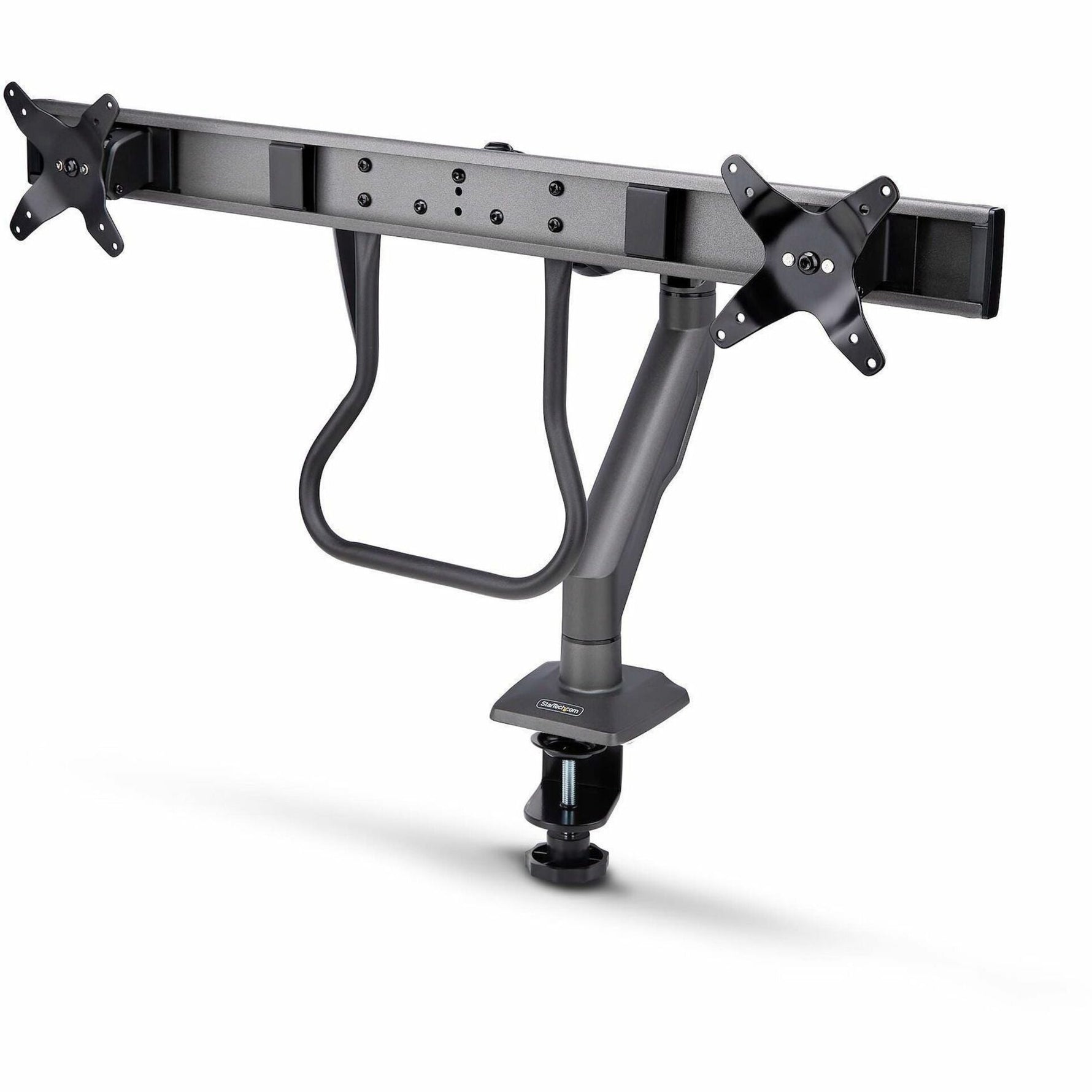 StarTech.com Desk Mount Dual Monitor Arm w/Crossbar, Up To 27' Display, VESA 75x75/100x100, Max 33lb/15kg, C-Clamp, Mechanical Spring, TAA - Soundz Store AUSTRALIA