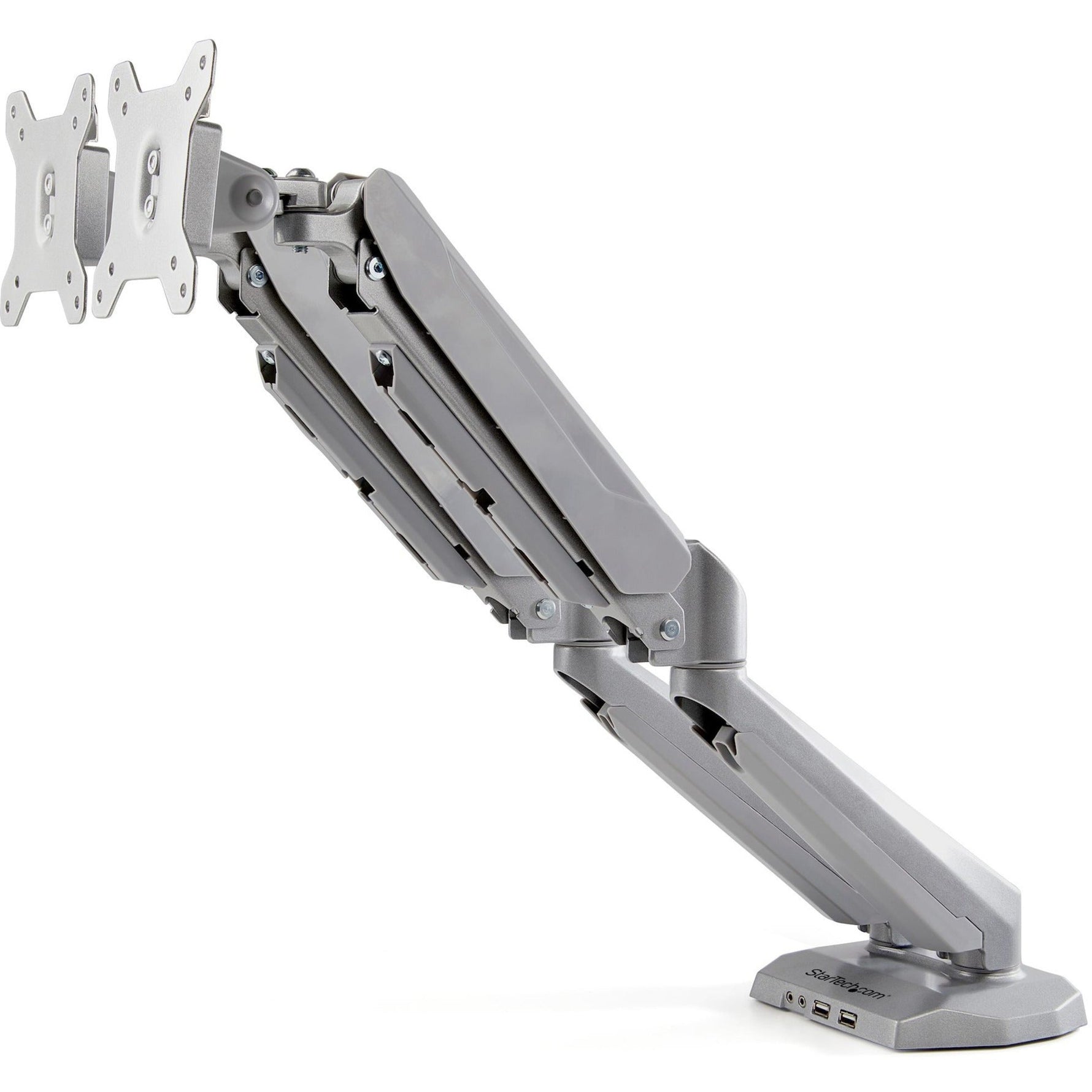 StarTech.com Desk Mount Dual Monitor Arm with USB & 3.5mm Audio, Desk Clamp Ergonomic VESA Mount for up to 32' (17.6lb/8kg) Displays - Soundz Store AUSTRALIA