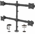 StarTech.com Desk Mount Quad Monitor Arm, 4 VESA Displays up to 27' (17.6lb/8kg), Ergonomic Height Adjustable Articulating Pole Mount - Soundz Store AUSTRALIA