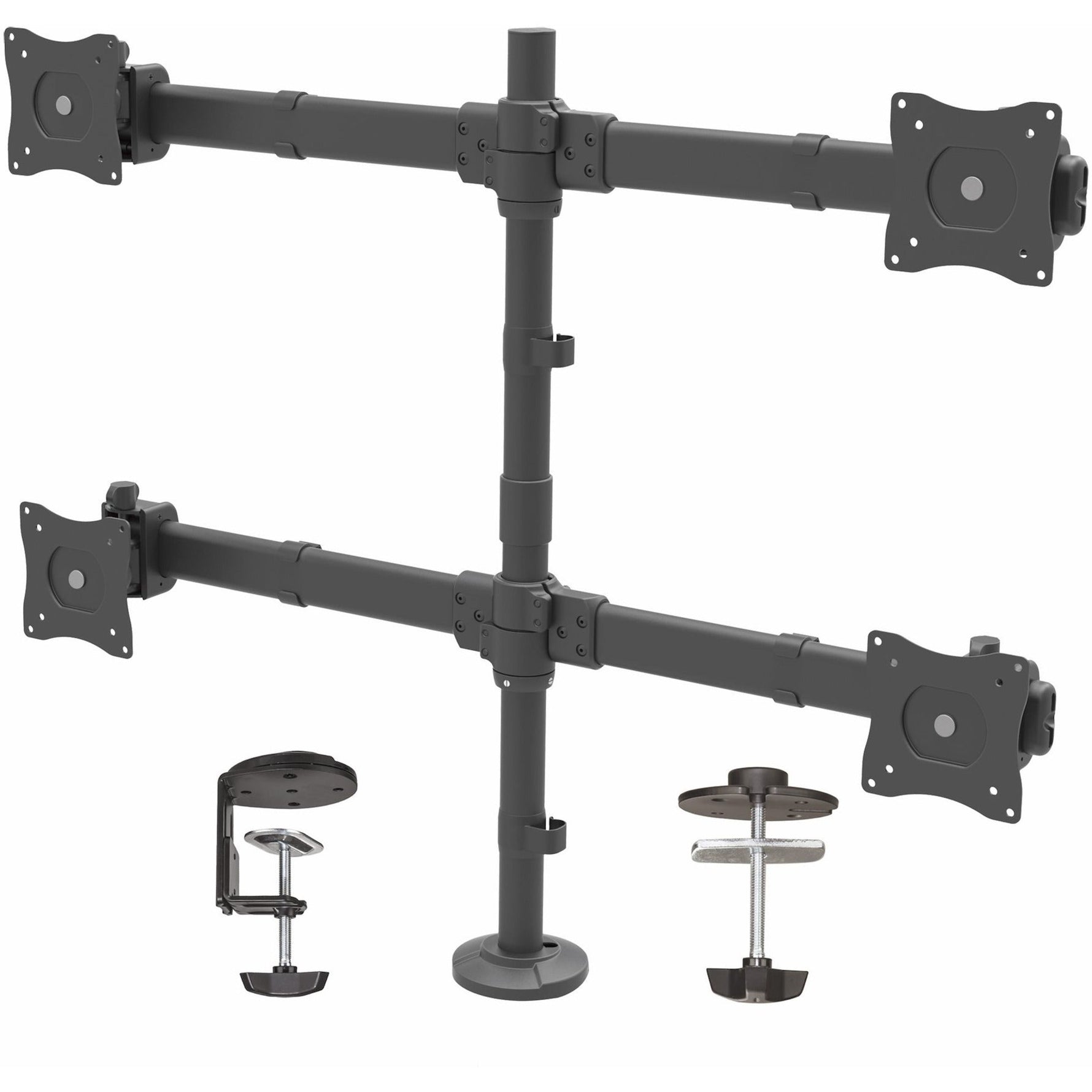 StarTech.com Desk Mount Quad Monitor Arm, 4 VESA Displays up to 27' (17.6lb/8kg), Ergonomic Height Adjustable Articulating Pole Mount - Soundz Store AUSTRALIA