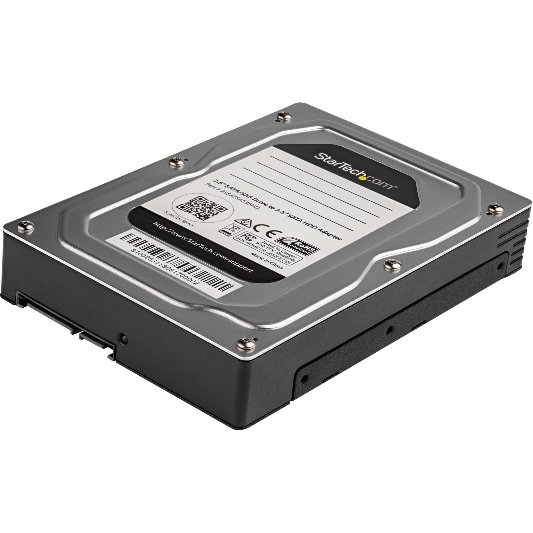 StarTech.com Drive Bay Adapter for 3.5' SATA/600, Serial Attached SCSI (SAS) - 6Gb/s SAS Host Interface Internal - Silver, Black - Soundz Store AUSTRALIA