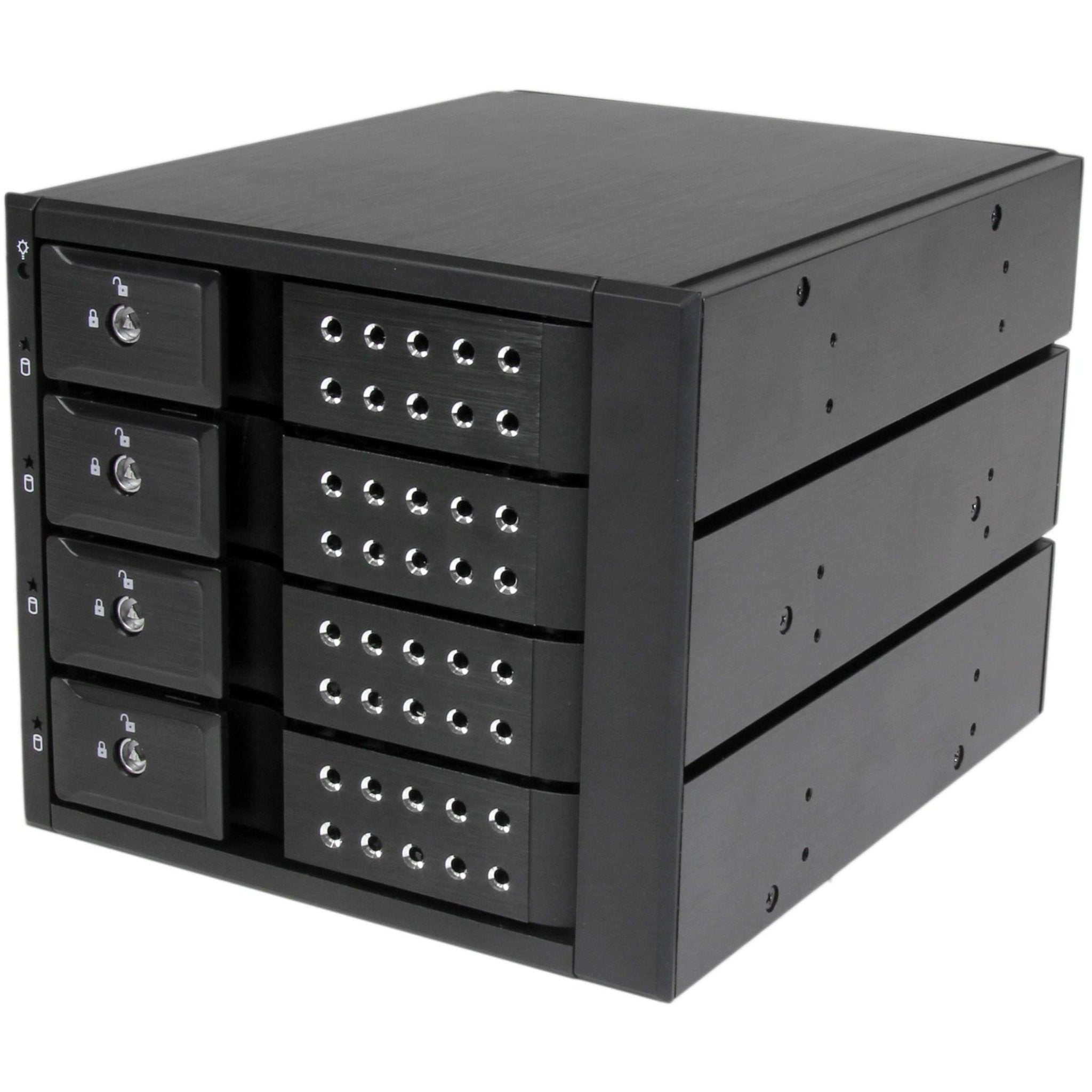 StarTech.com Drive Enclosure for 5.25' SATA/600, Serial Attached SCSI (SAS) - 6Gb/s SAS Host Interface Internal - Black - Soundz Store AUSTRALIA