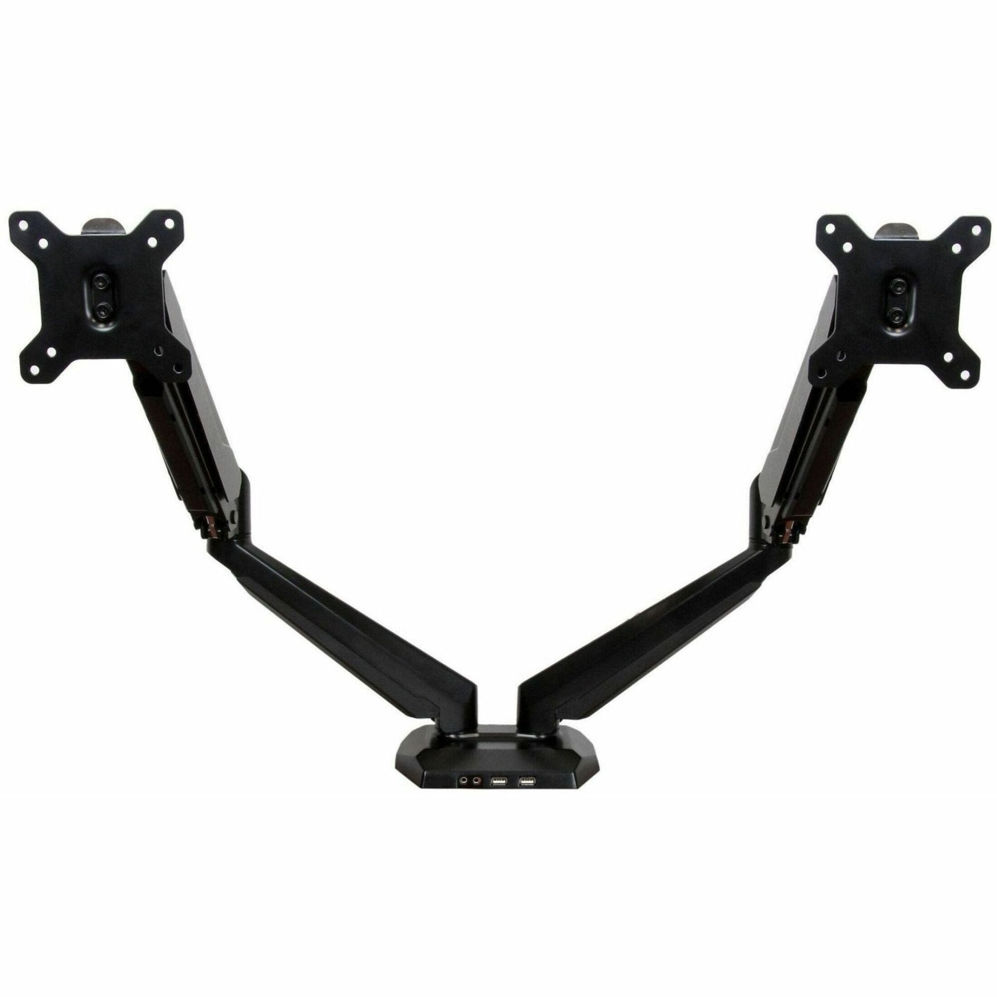 StarTech.com Dual Monitor Arm, USB Hub and Audio Ports in Base, Monitors up to 32' (17.6lb/8kg), VESA Monitor Stand Desk Mount - Soundz Store AUSTRALIA