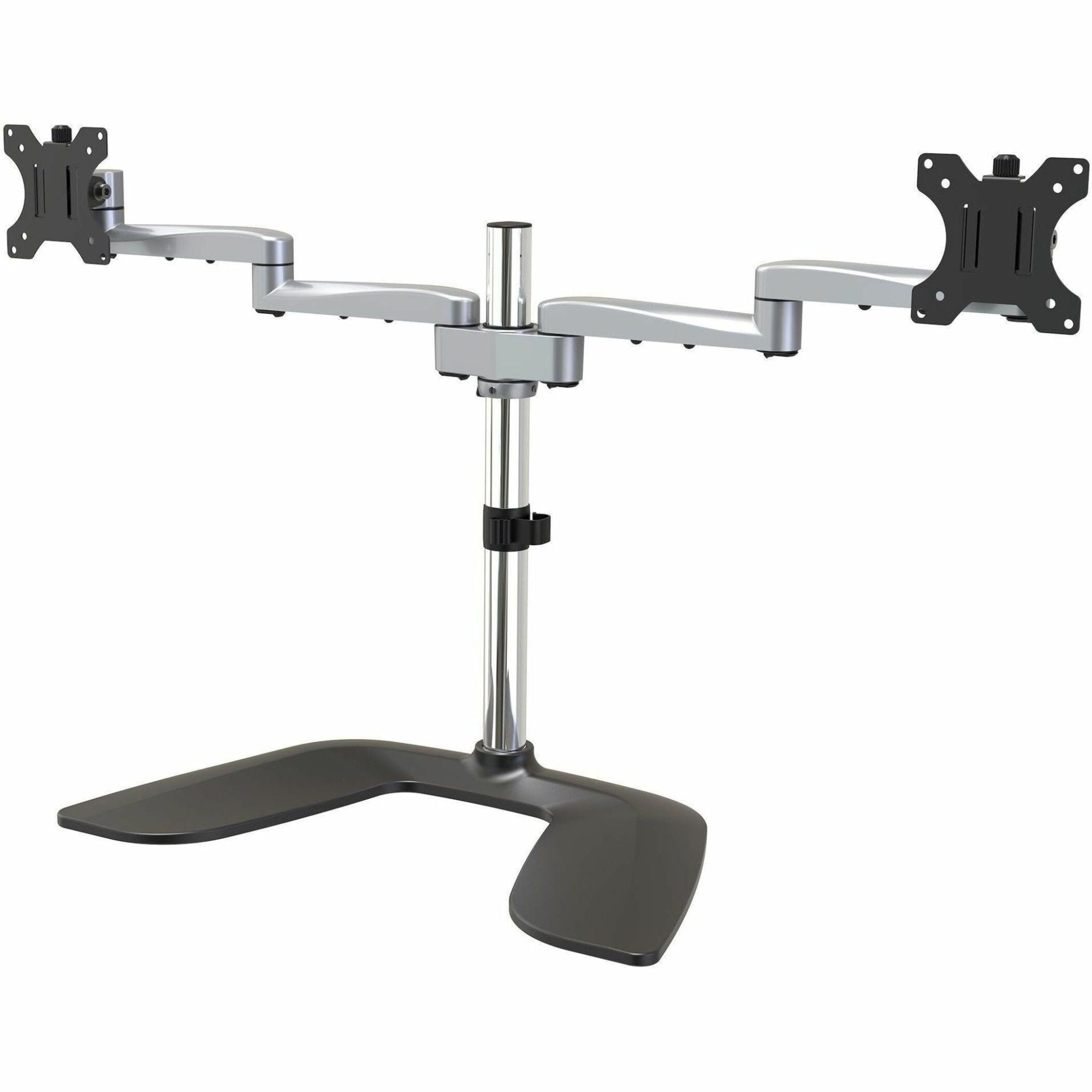 StarTech.com Dual Monitor Stand, Ergonomic Desktop Monitor Stand for up to 32'(17.6lb/8kg) VESA Displays, Free-Standing Adjustable, Silver - Soundz Store AUSTRALIA