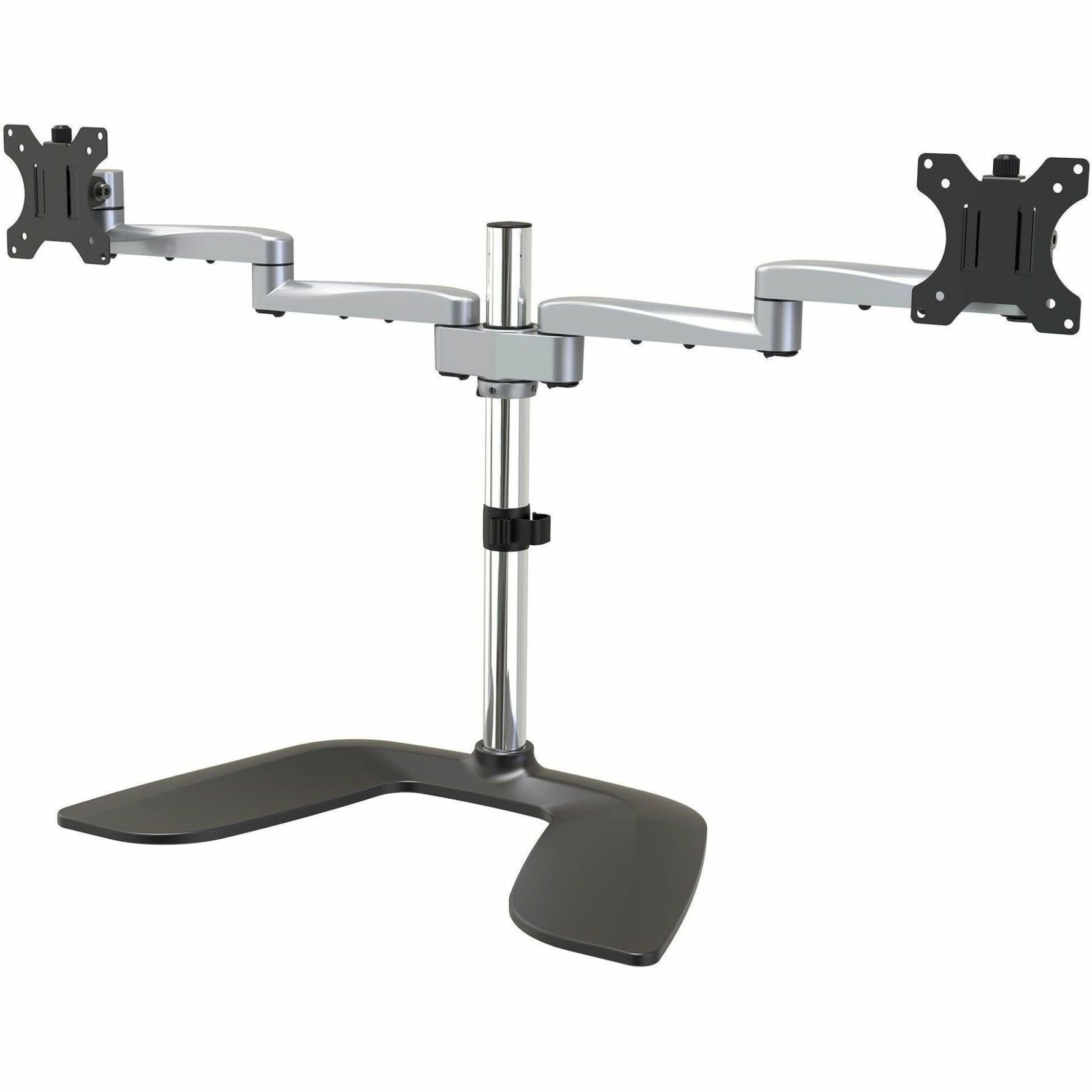 StarTech.com Dual Monitor Stand, Ergonomic Desktop Monitor Stand for up to 32'(17.6lb/8kg) VESA Displays, Free-Standing Adjustable, Silver - Soundz Store AUSTRALIA