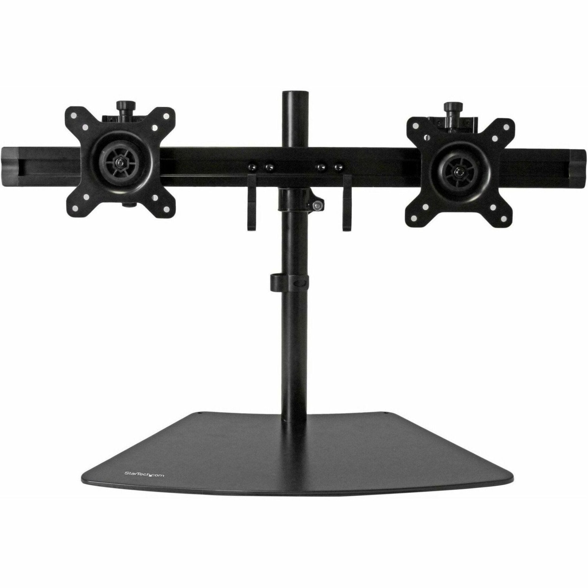 StarTech.com Dual Monitor Stand, Horizontal, For up to 24' (17.6lb/8kg) VESA Monitors, Black, Adjustable Monitor Stand, Steel & Aluminum - Soundz Store AUSTRALIA