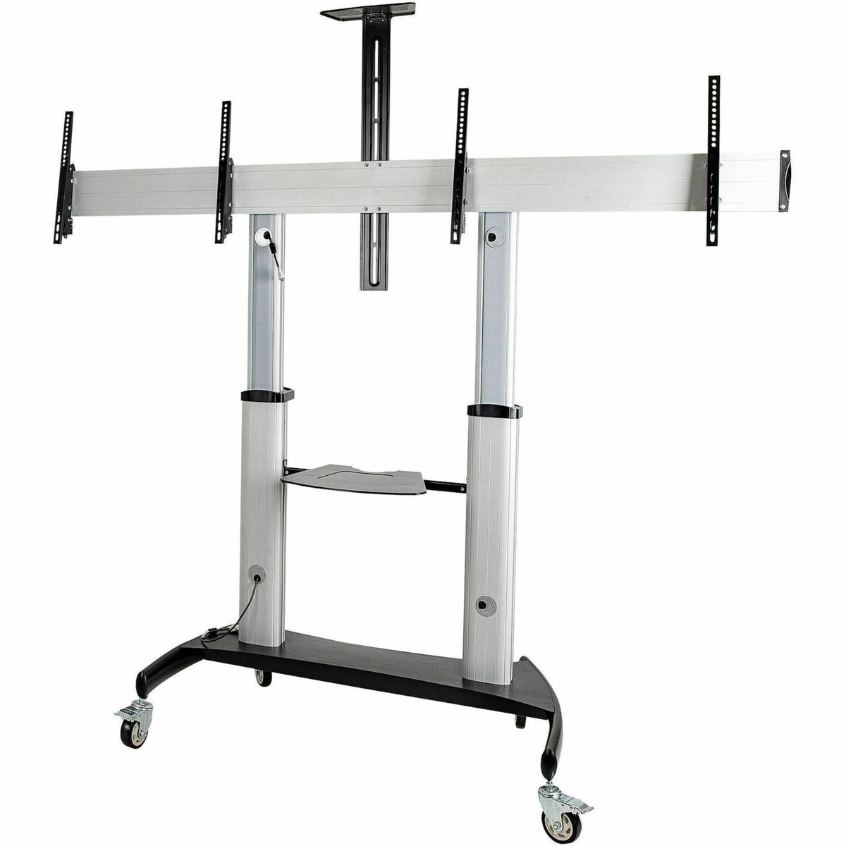 StarTech.com Dual TV Cart, 60in VESA TVs up to 50kg/110lb each, Height Adjustable Mobile Display Mount/Cart, Rolling TV Cart on Wheels - Soundz Store AUSTRALIA