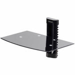 StarTech.com Floating Wall-Mounted AV Shelf, Adjustable Height Shelf For Under TV A/V Equipment, Black Tempered Glass Shelf - Soundz Store AUSTRALIA
