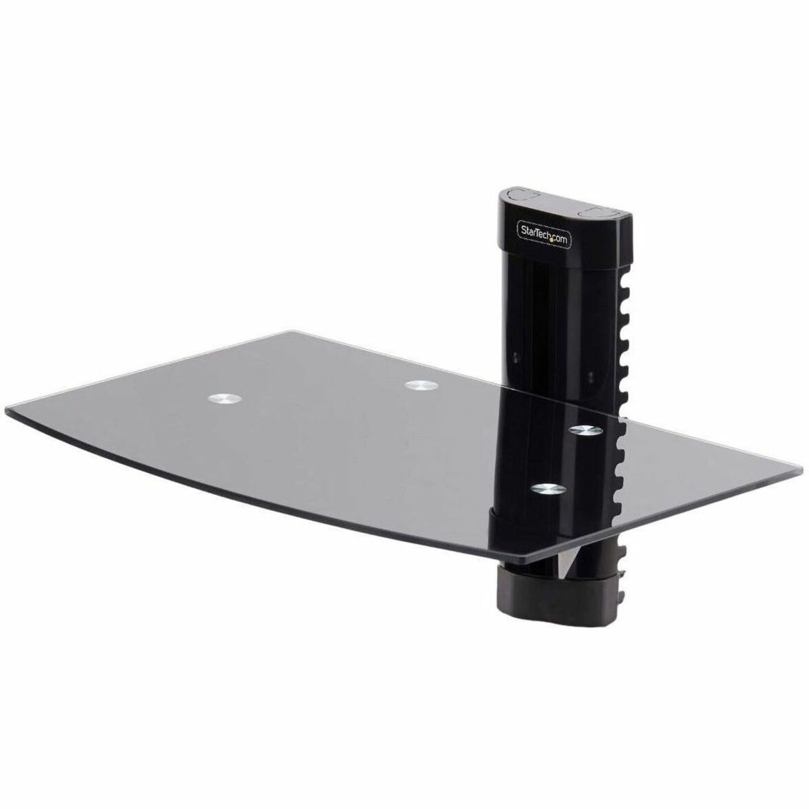 StarTech.com Floating Wall-Mounted AV Shelf, Adjustable Height Shelf For Under TV A/V Equipment, Black Tempered Glass Shelf - Soundz Store AUSTRALIA